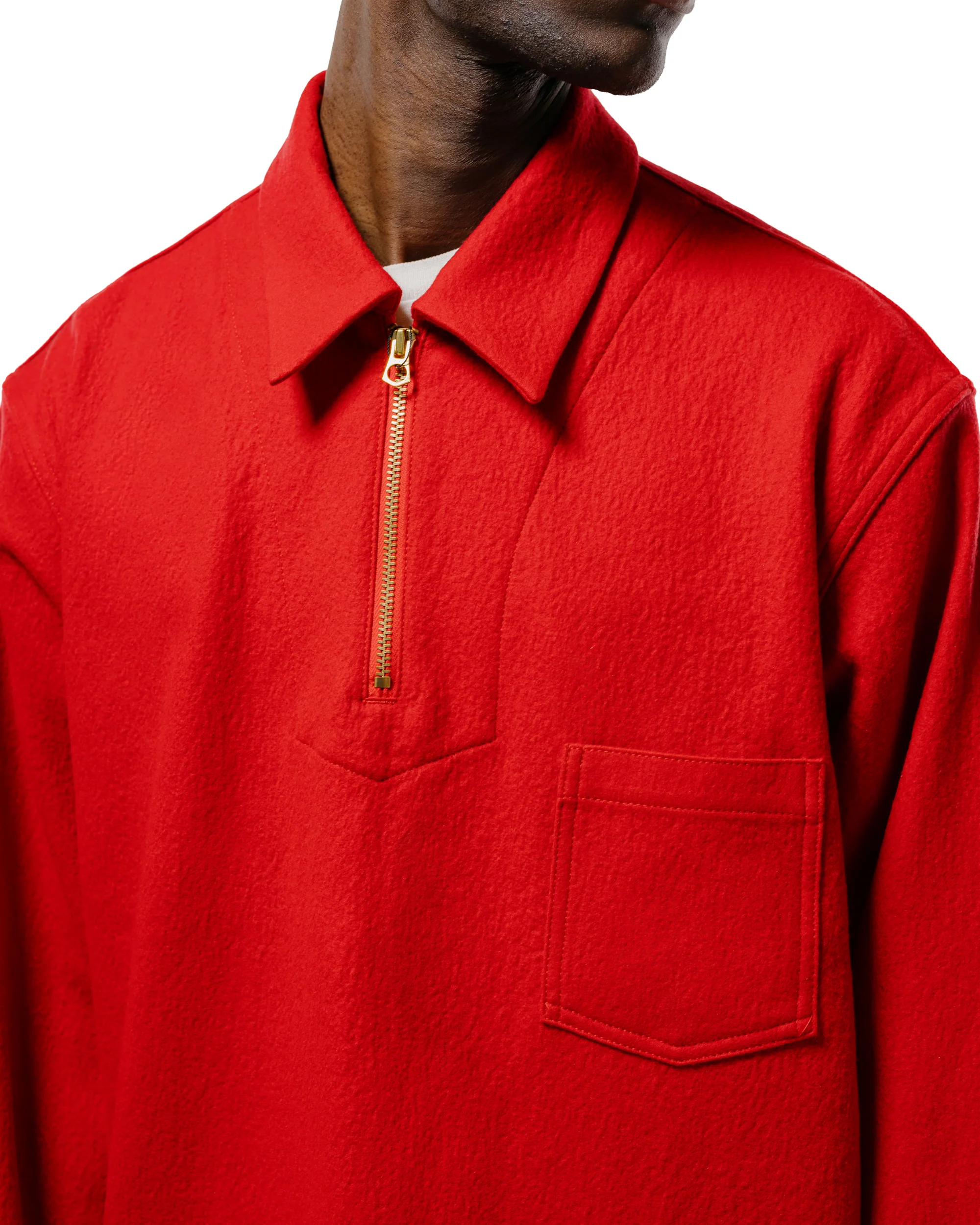 The Corona Utility CSJ006 Half Zip Sailor Jacket Red - Image 4