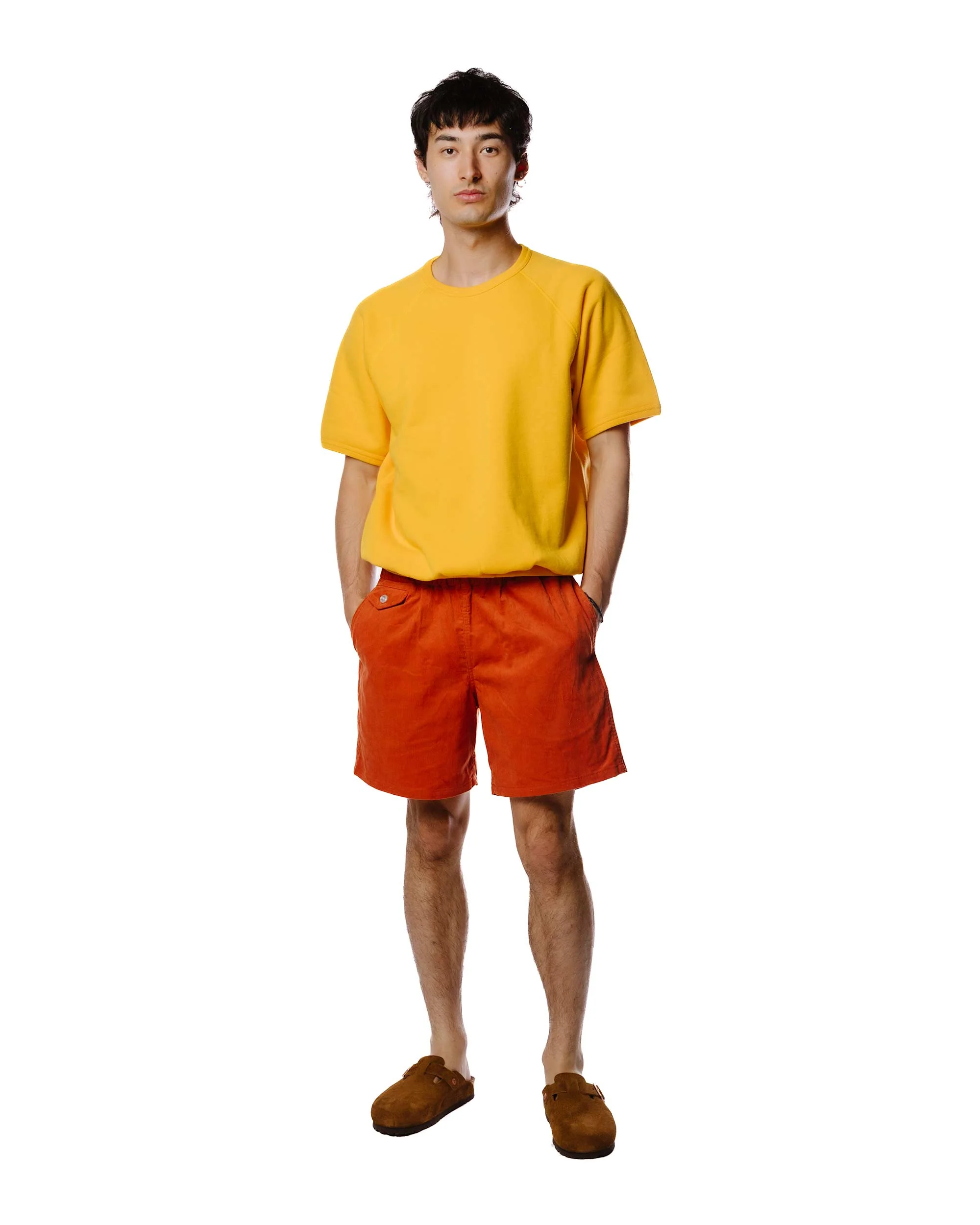 The Real McCoy’s MC20005 9oz. Loopwheel S/S Sweatshirt Yellow - Image 2