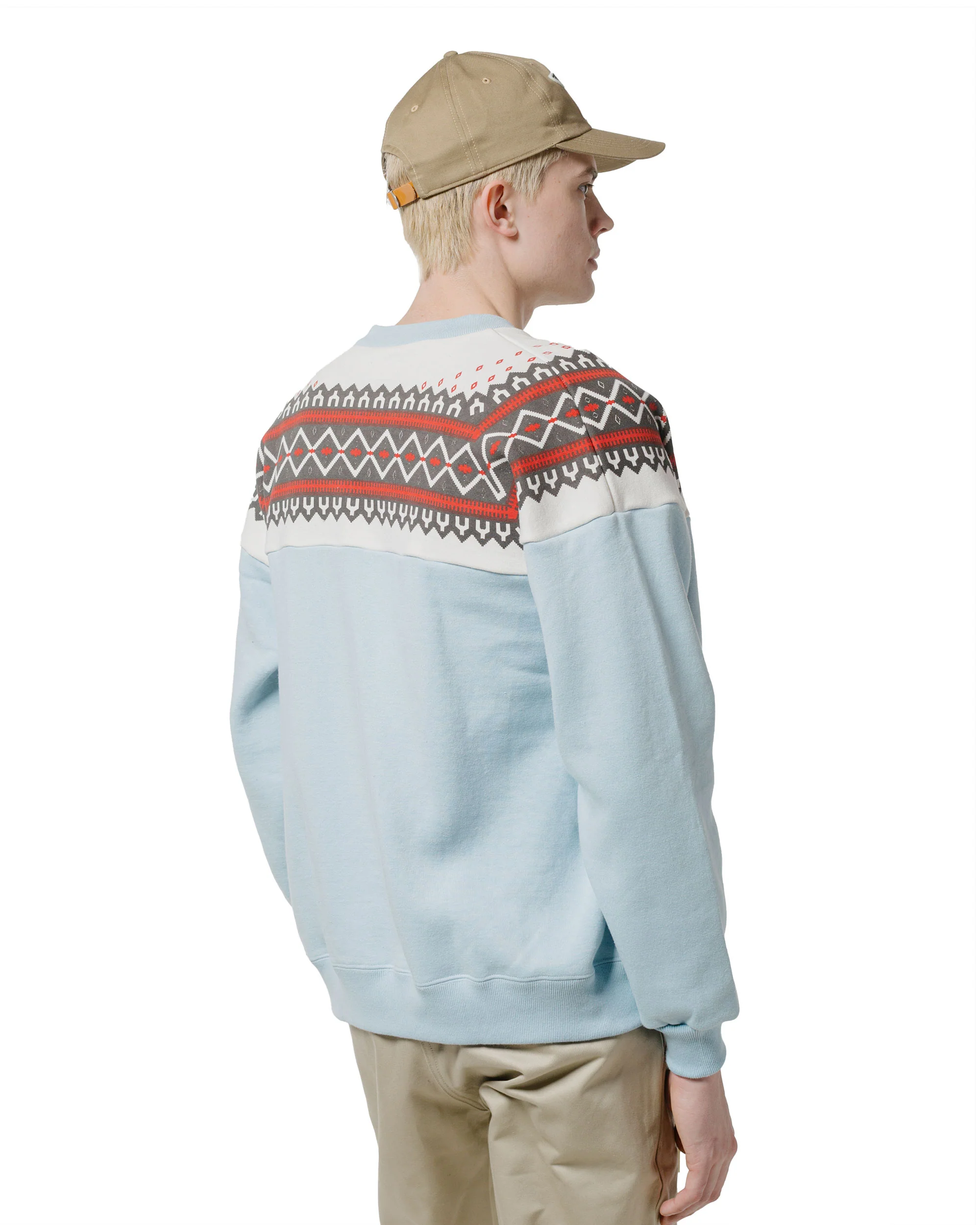 The Real McCoy’s MC24112 Printed Snow Pattern F/Z Sweatshirt Saxe - Image 3