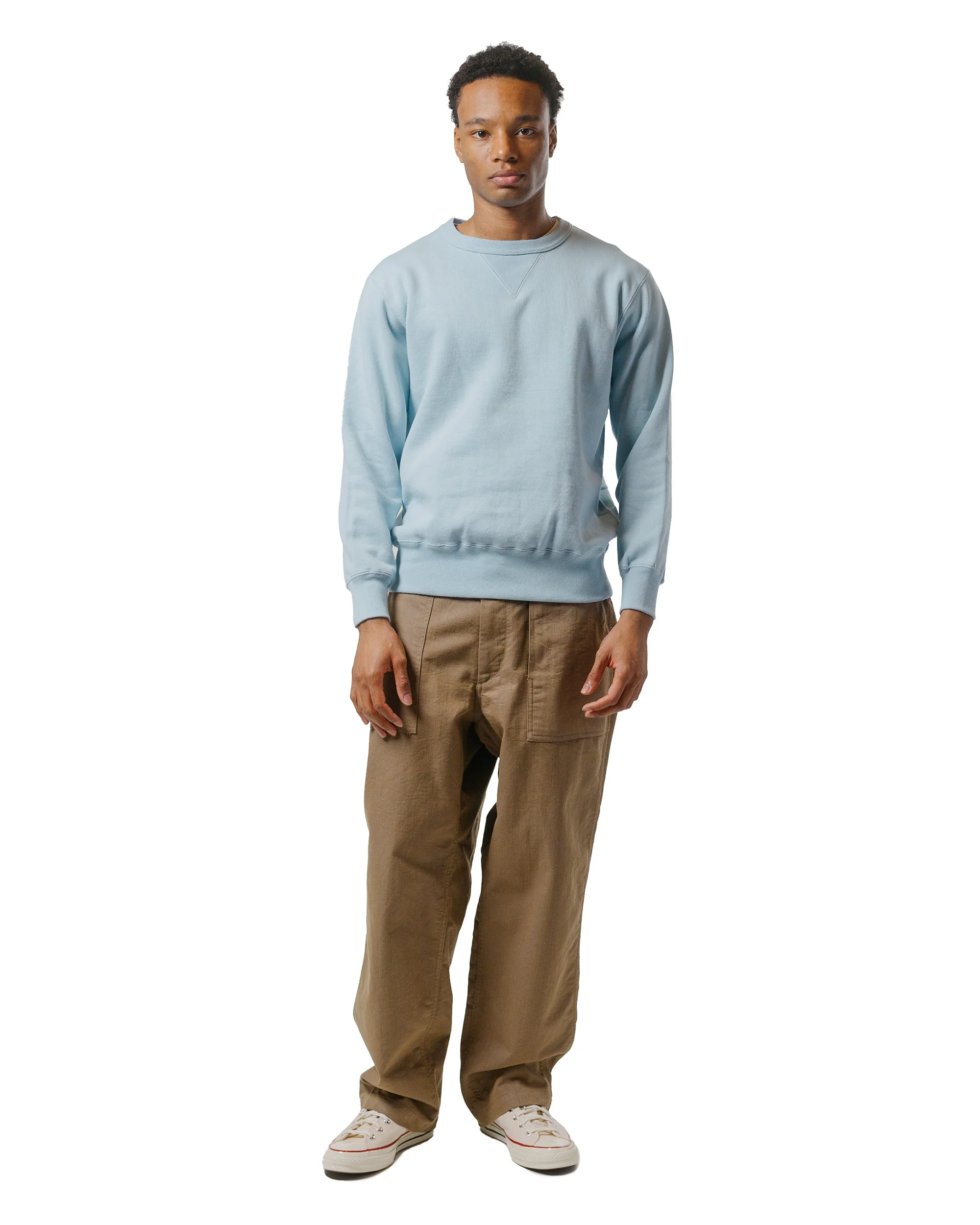 The Real McCoy’s MC24113 10 Oz. Loopwheel Crewneck Sweatshirt Saxe - Image 4
