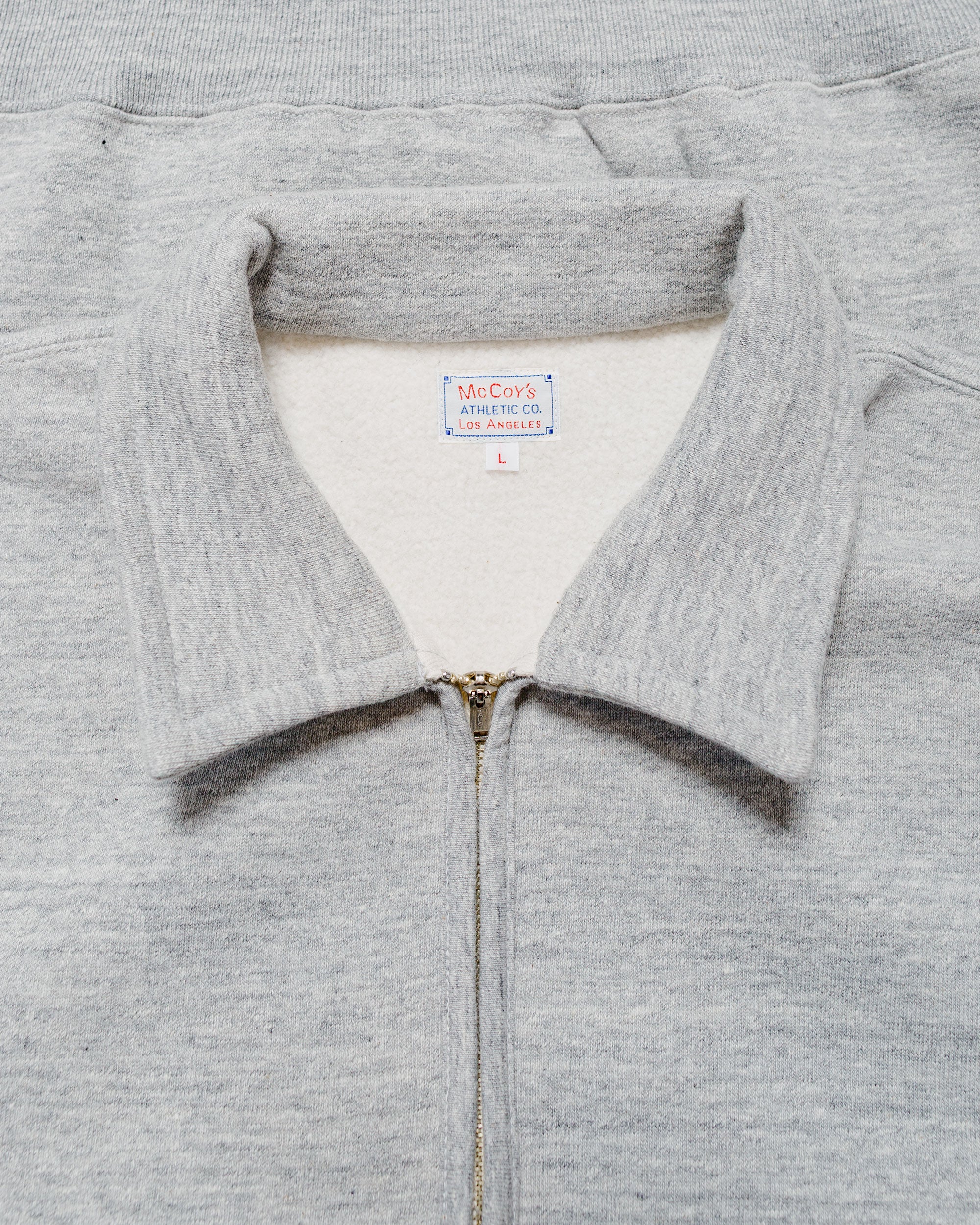 The Real McCoy’s MC24115 10 Oz. Loopwheel 1/4 Zip Sweatshirt Gray - Image 4