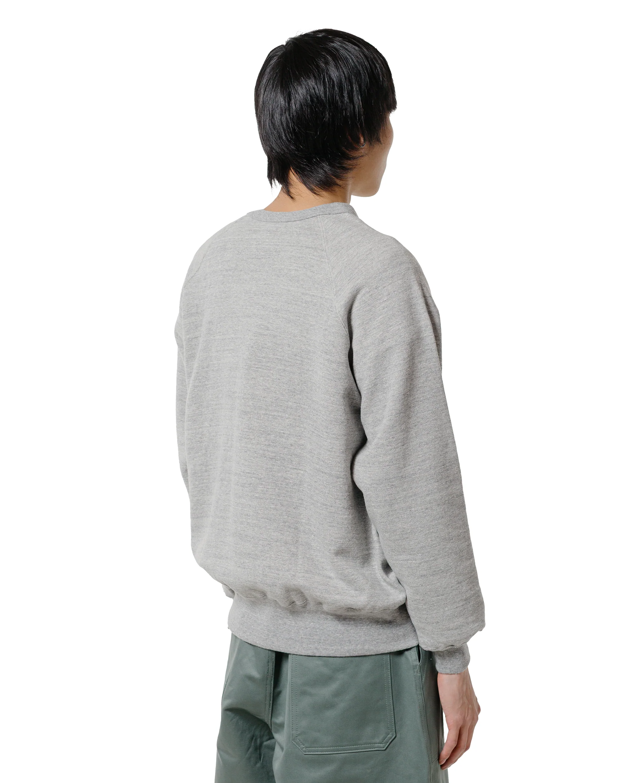 The Real McCoy’s MC24117 9 Oz. Loopwheel Raglan Sweatshirt Gray - Image 3