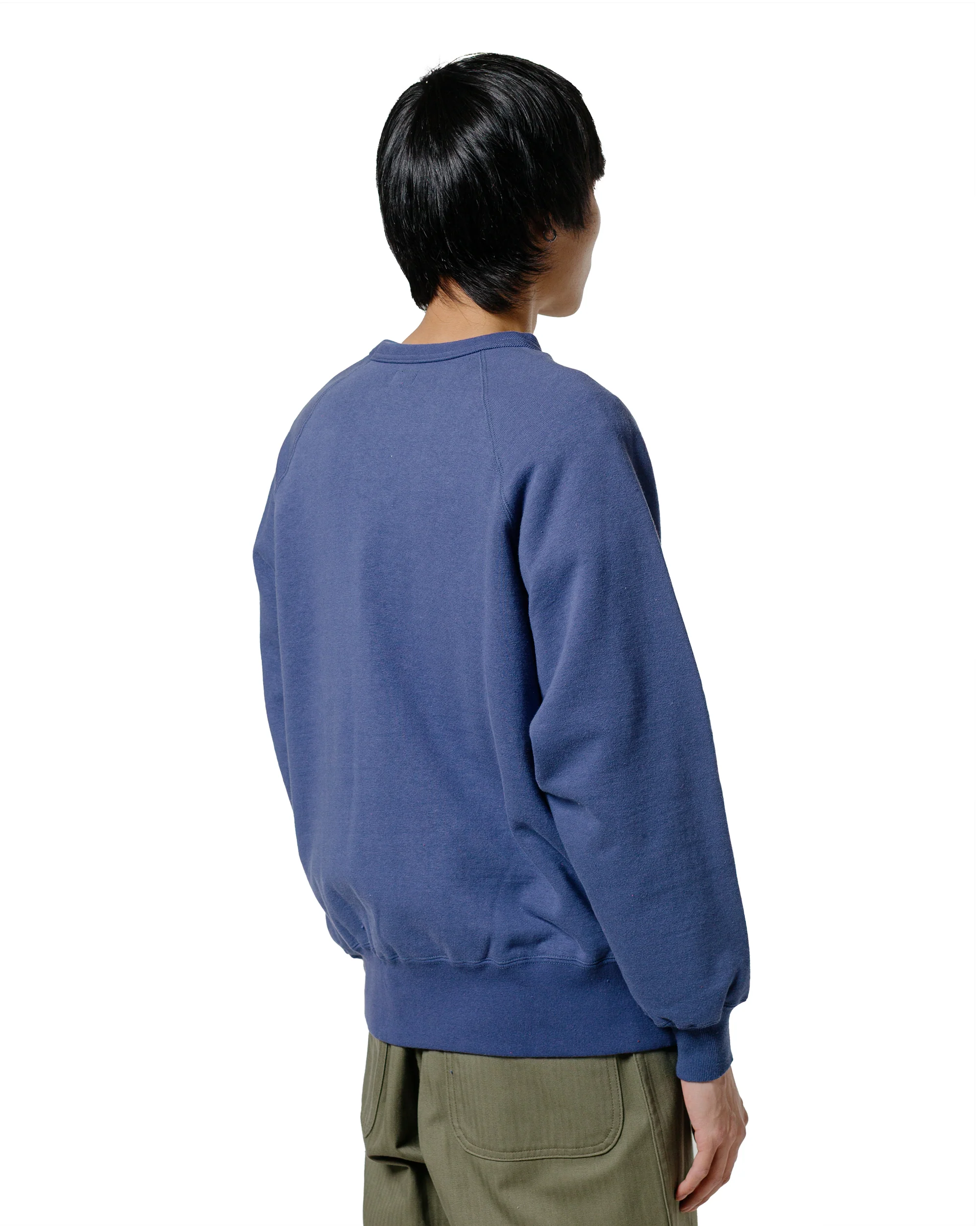 The Real McCoy’s MC24117 9 Oz. Loopwheel Raglan Sweatshirt MQ Navy - Image 3