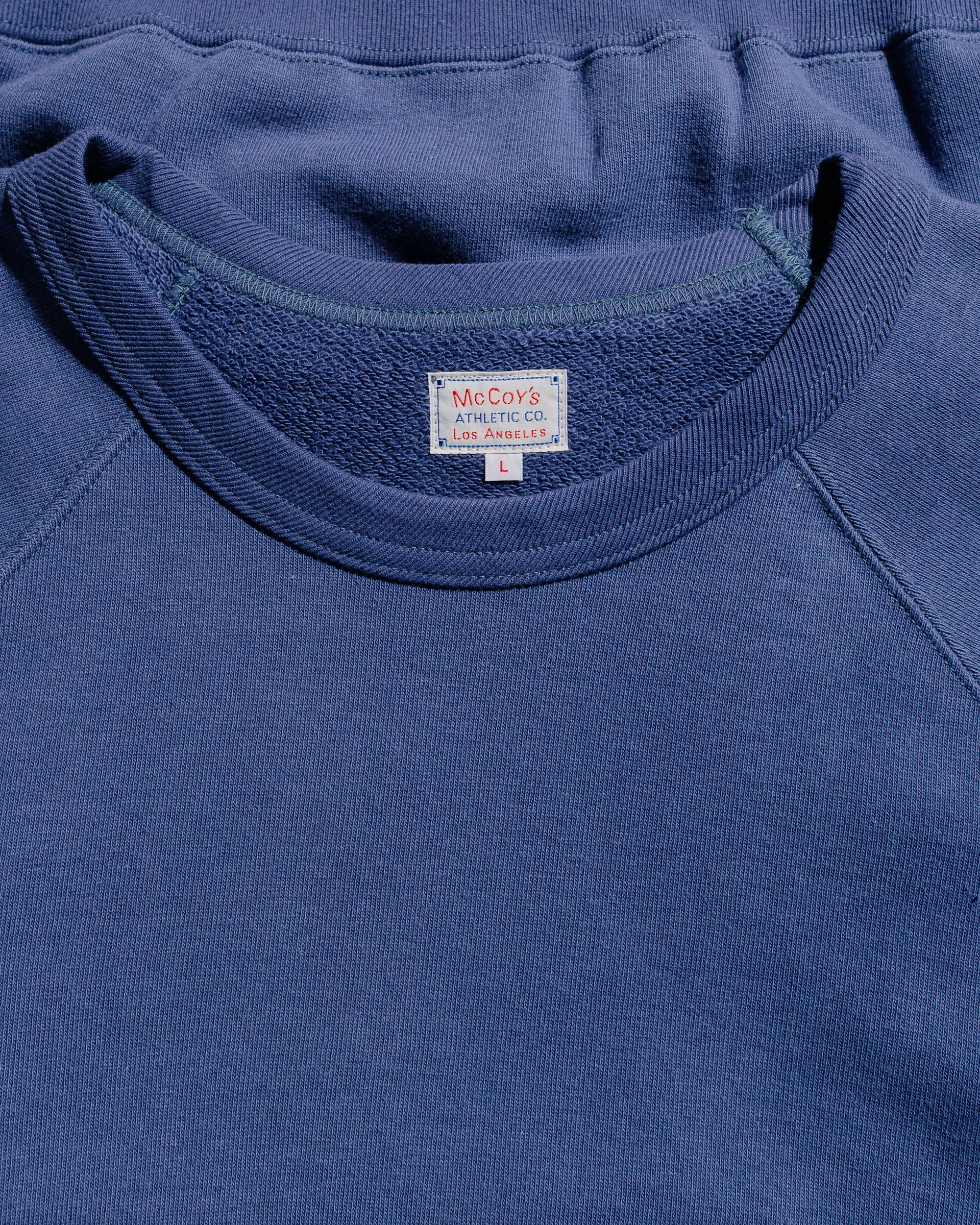 The Real McCoy’s MC24117 9 Oz. Loopwheel Raglan Sweatshirt MQ Navy - Image 5