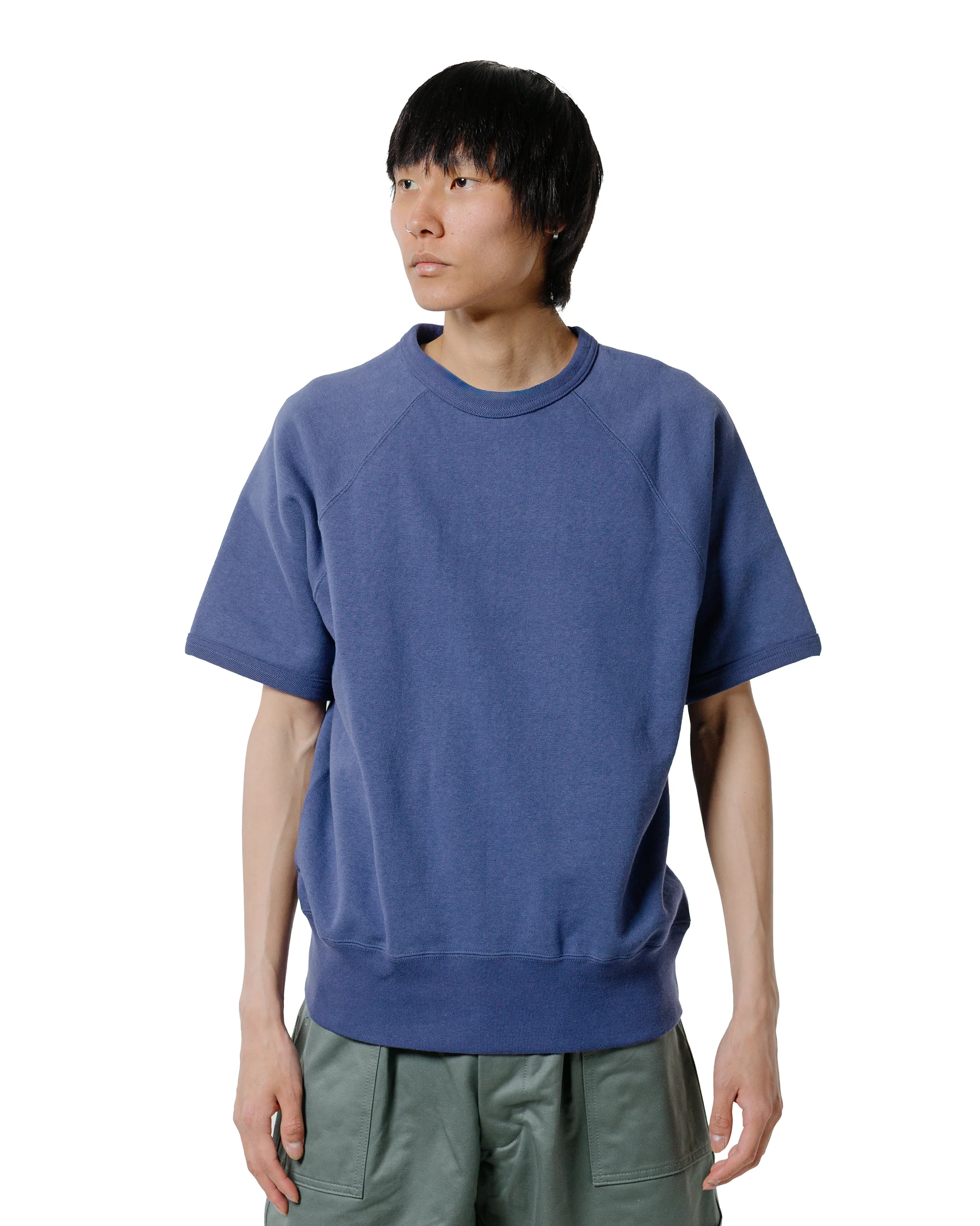 The Real McCoy’s MC24120 9 Oz. Loopwheel S/S Sweatshirt MQ Navy - Image 2