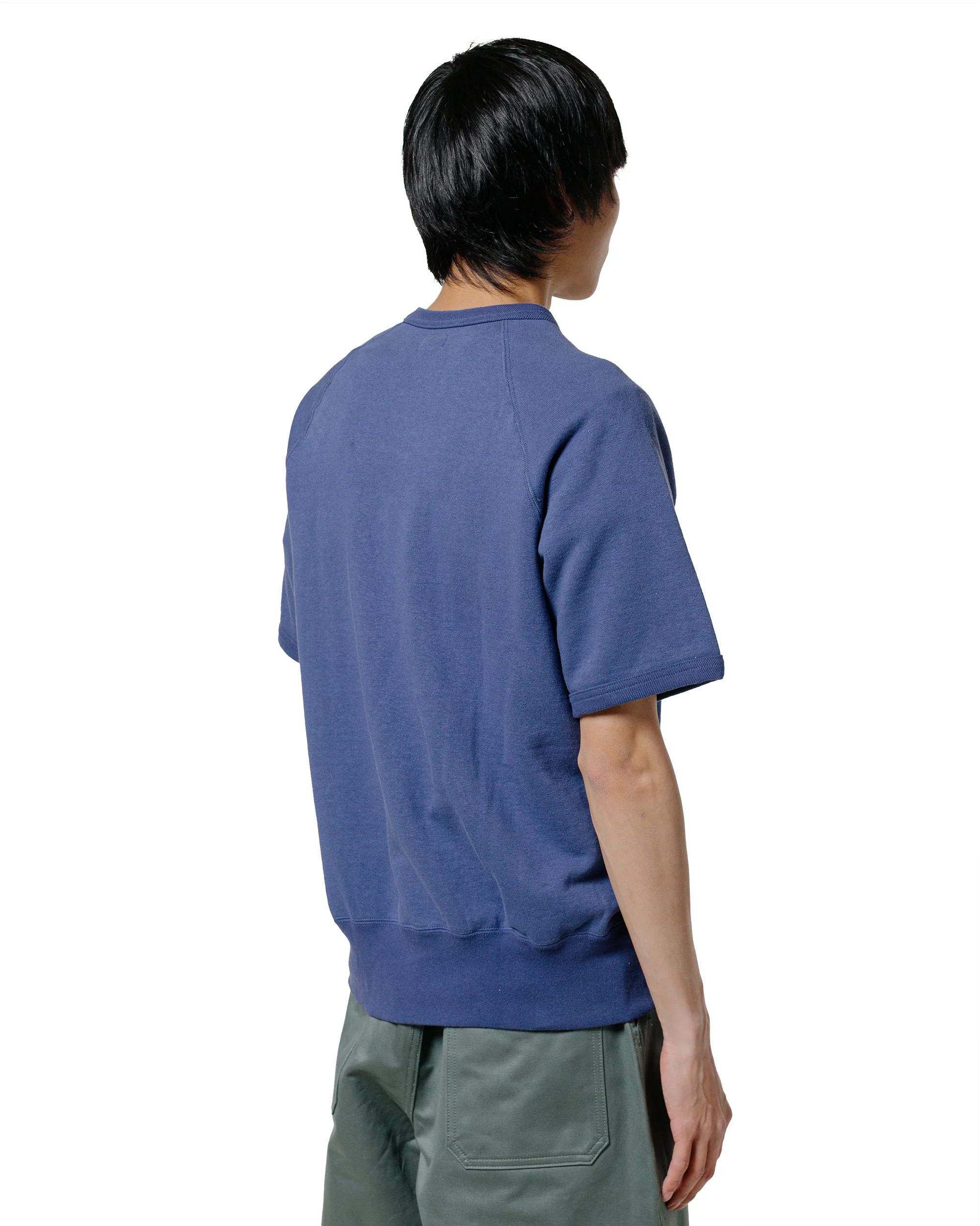 The Real McCoy’s MC24120 9 Oz. Loopwheel S/S Sweatshirt MQ Navy - Image 3