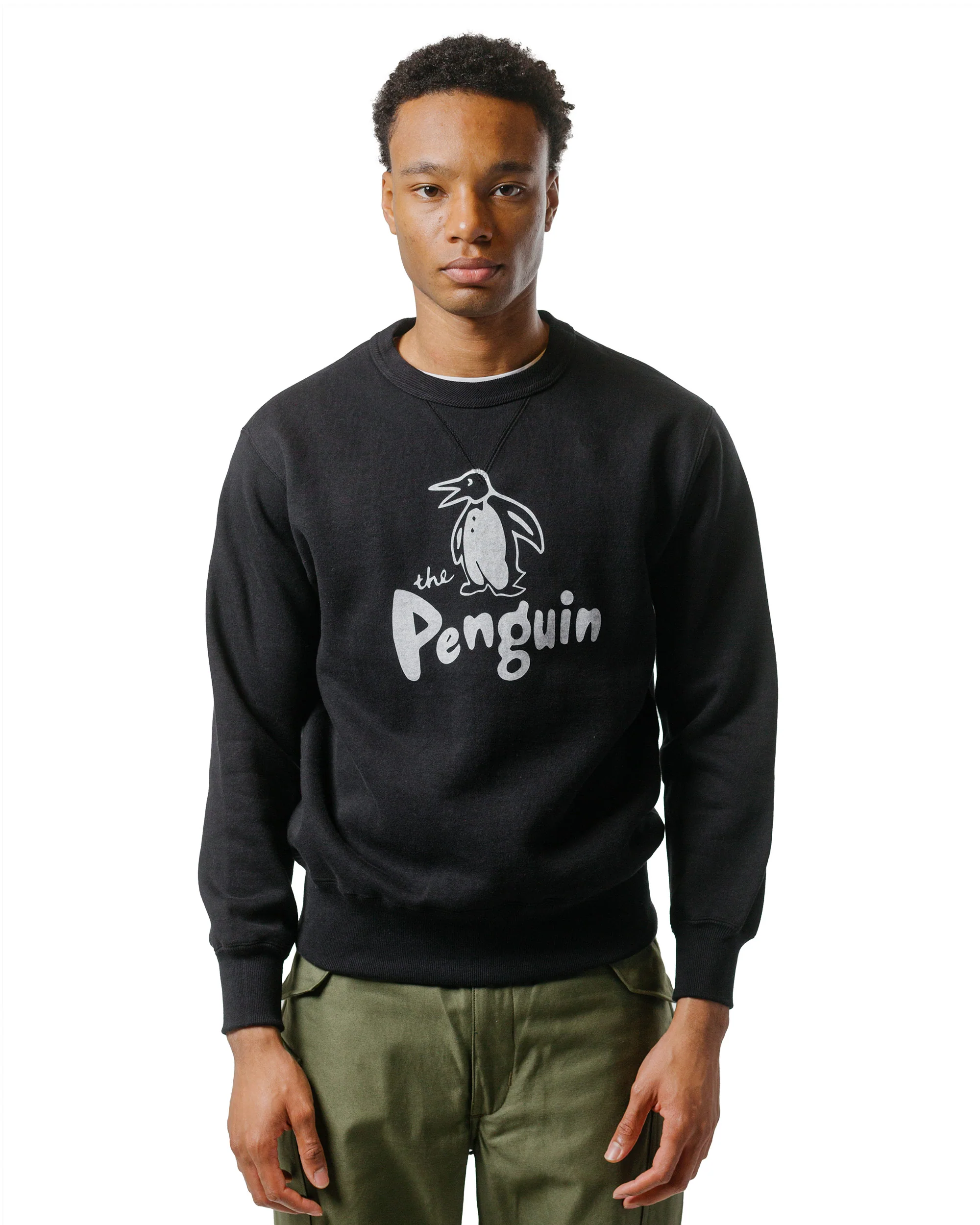 The Real McCoy’s MC24125 Loopwheel Sweatshirt / Penguin Black - Image 2