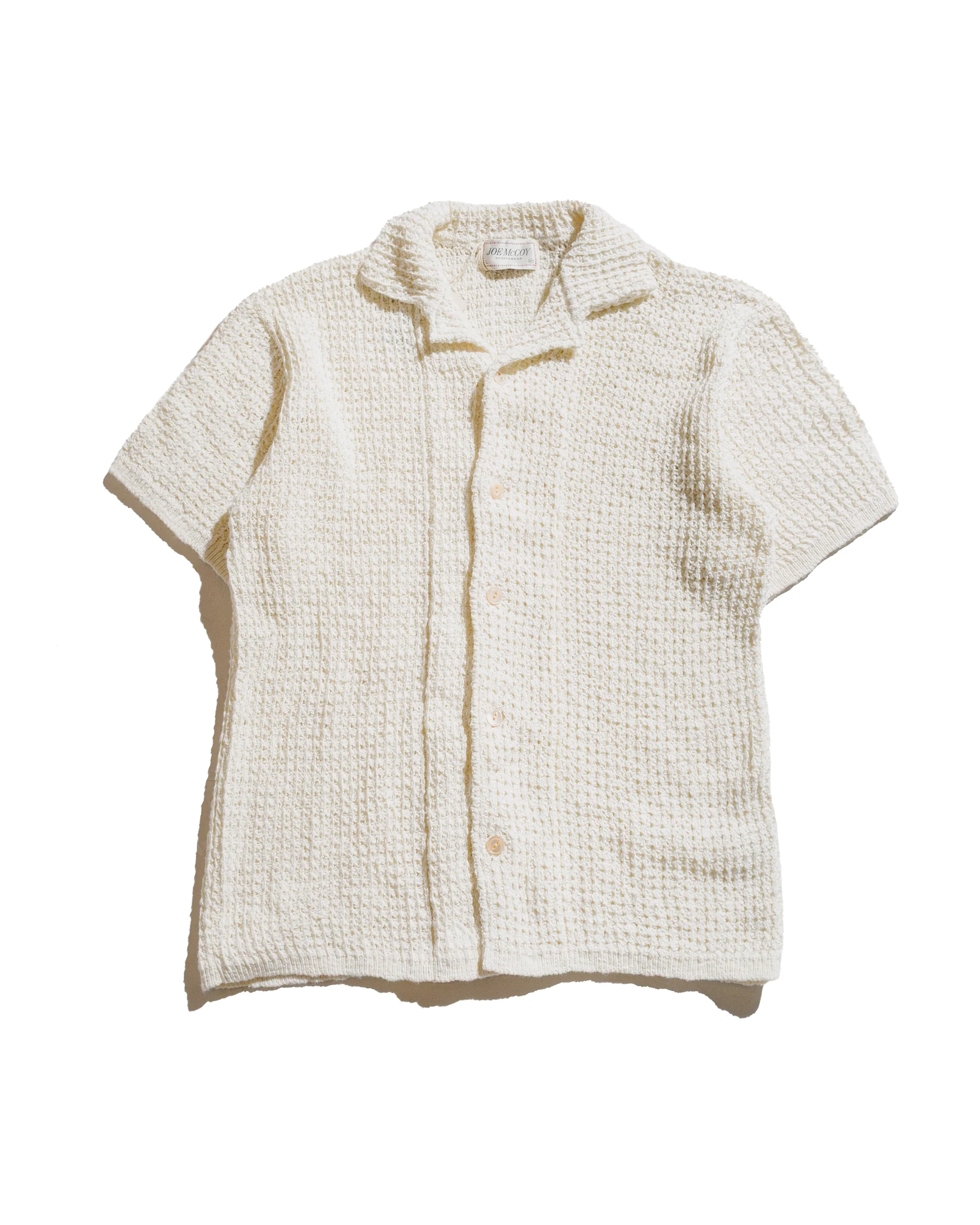 The Real McCoy’s MC25002 Cotton Knitted Button Up Shirt Milk