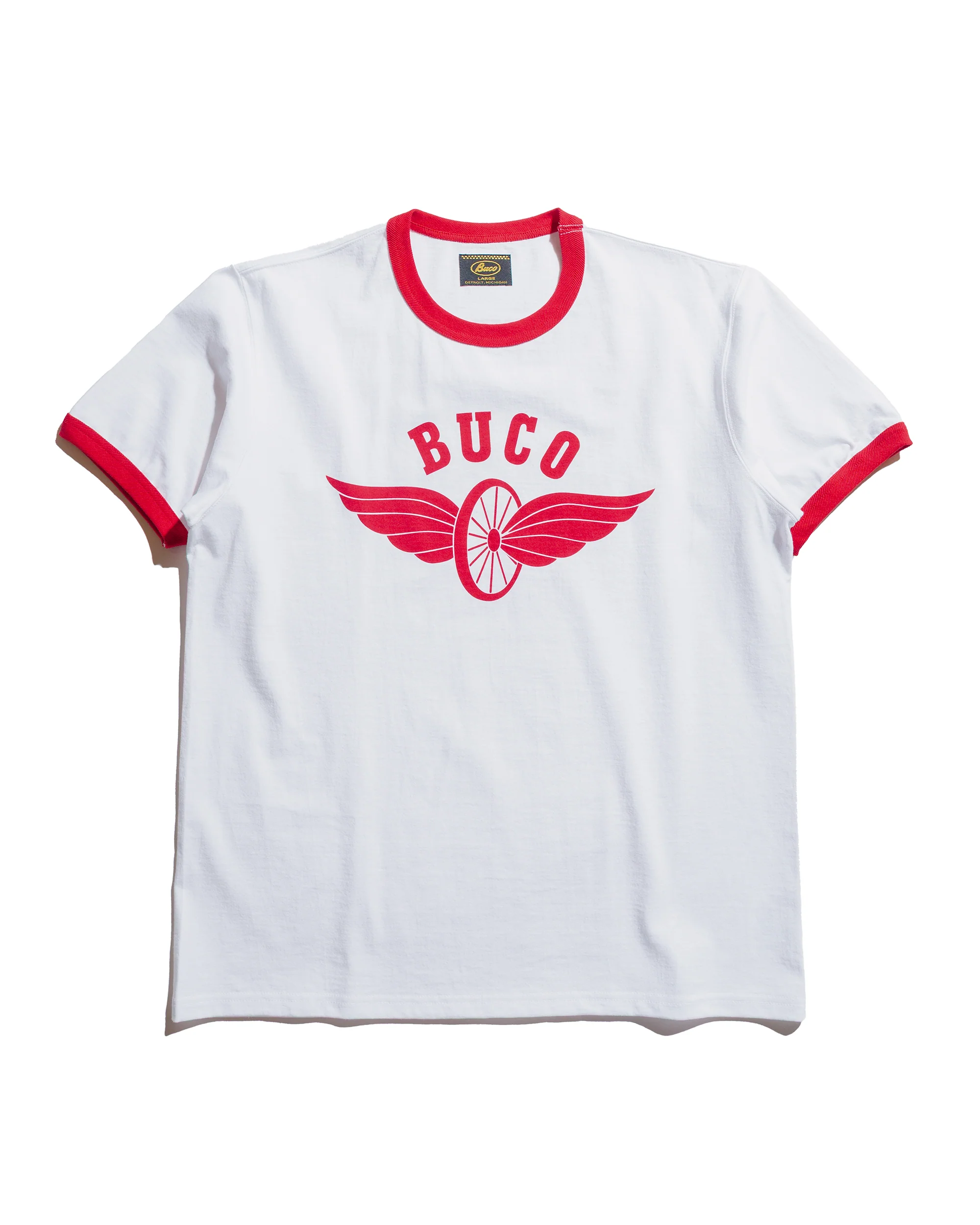 The Real McCoy's BC25004 Buco Tee / Flying Wheel White/Red