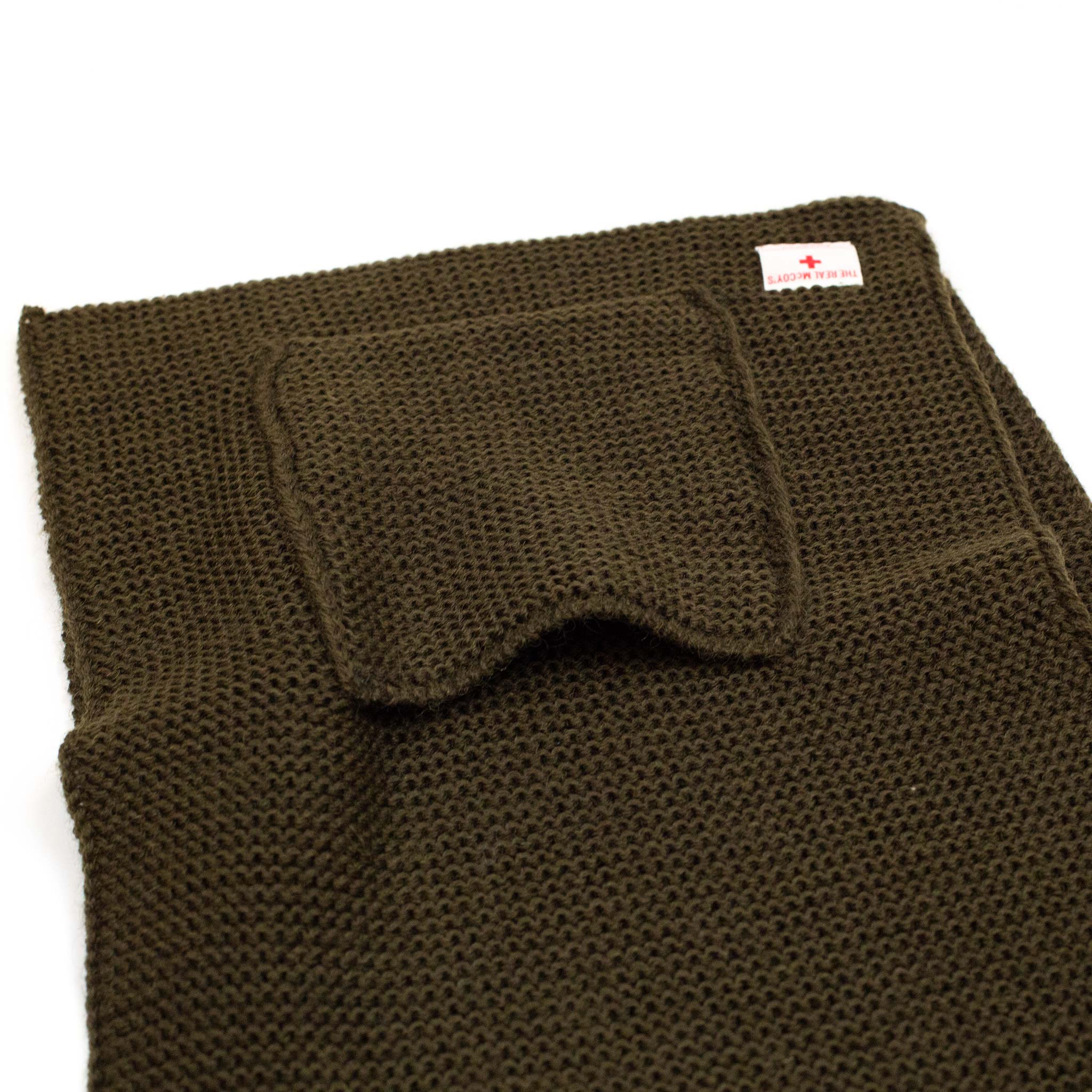 The Real McCoy's MA20102 Wool, Ribbed Muffler Olive - Image 3
