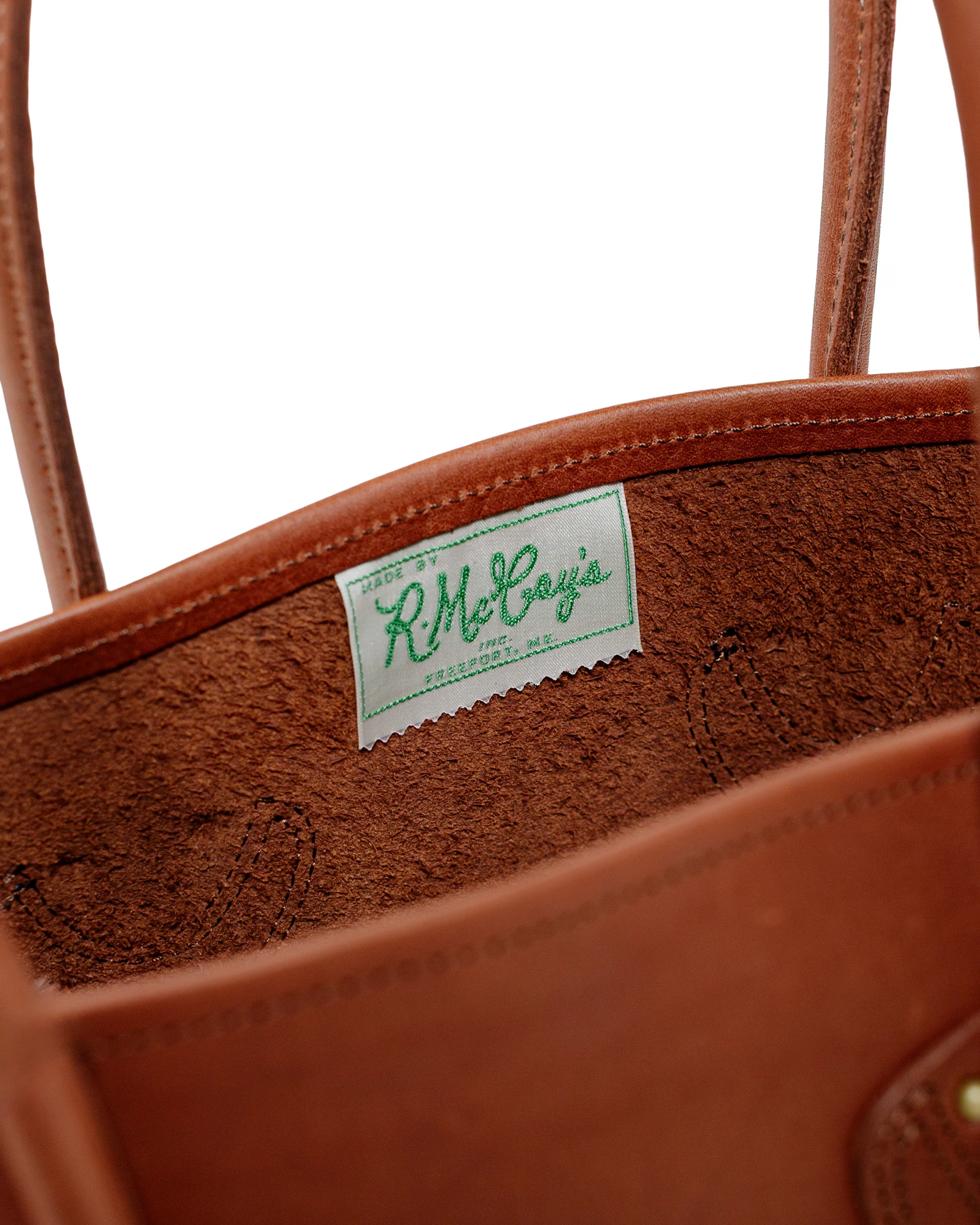 The Real McCoy's MA25102 Leather Tote Shoulder-Bag Brown - Image 4