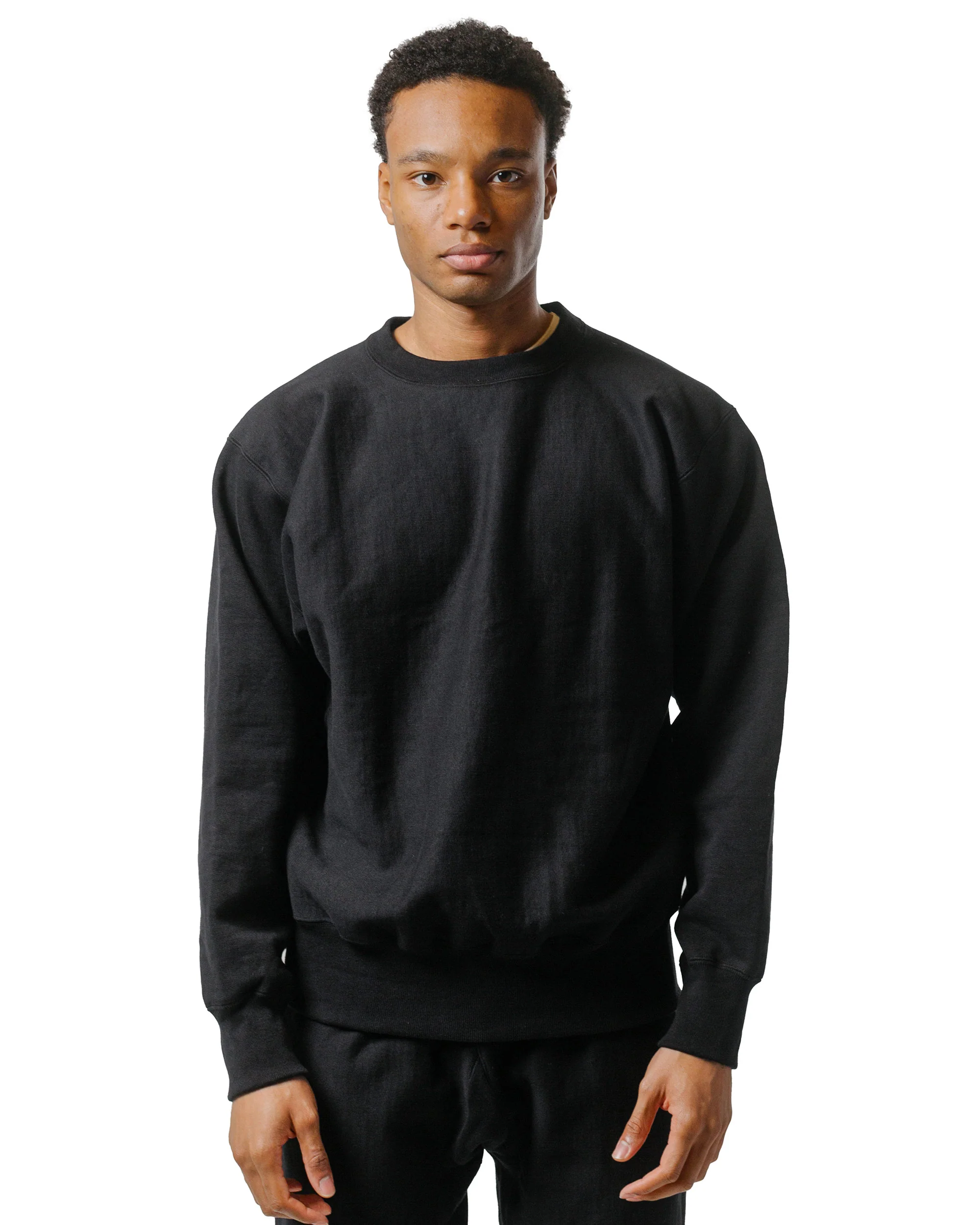 The Real McCoy's MC20114 Heavyweight Crewneck Sweatshirt Black - Image 2