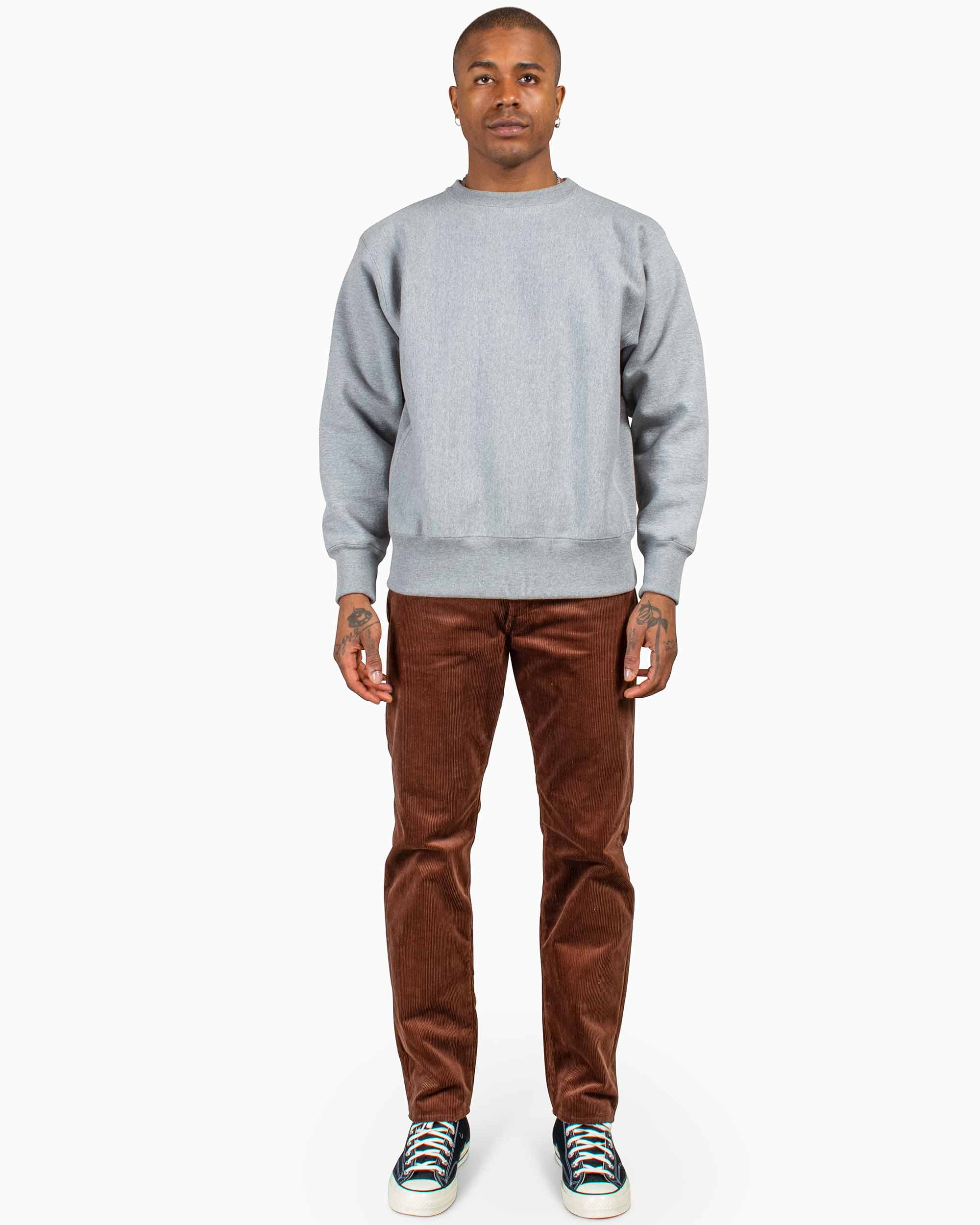 The Real McCoy's MC20114 Heavyweight Crewneck Sweatshirt Medium Grey - Image 2