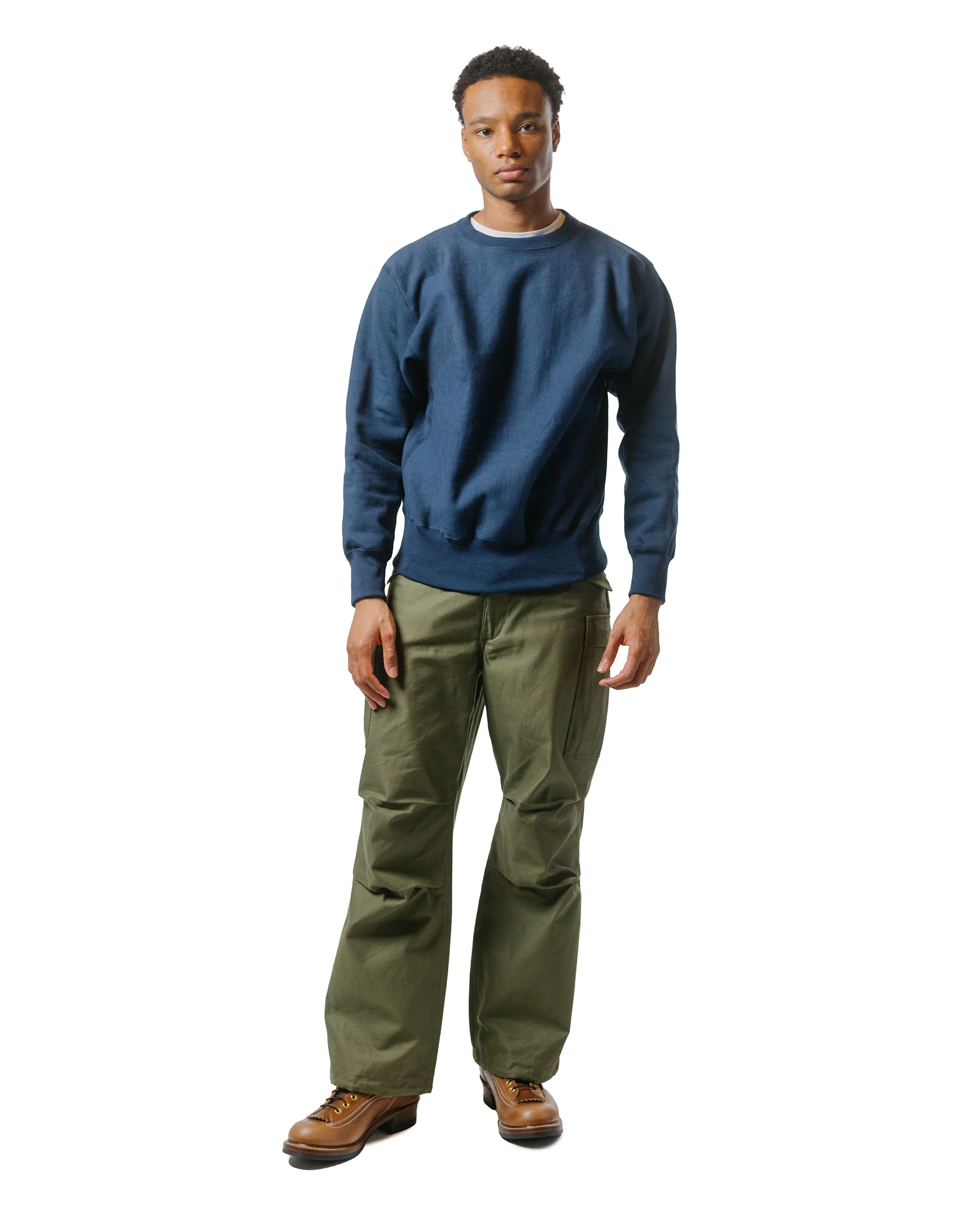 The Real McCoy's MC20114 Heavyweight Crewneck Sweatshirt Navy - Image 4