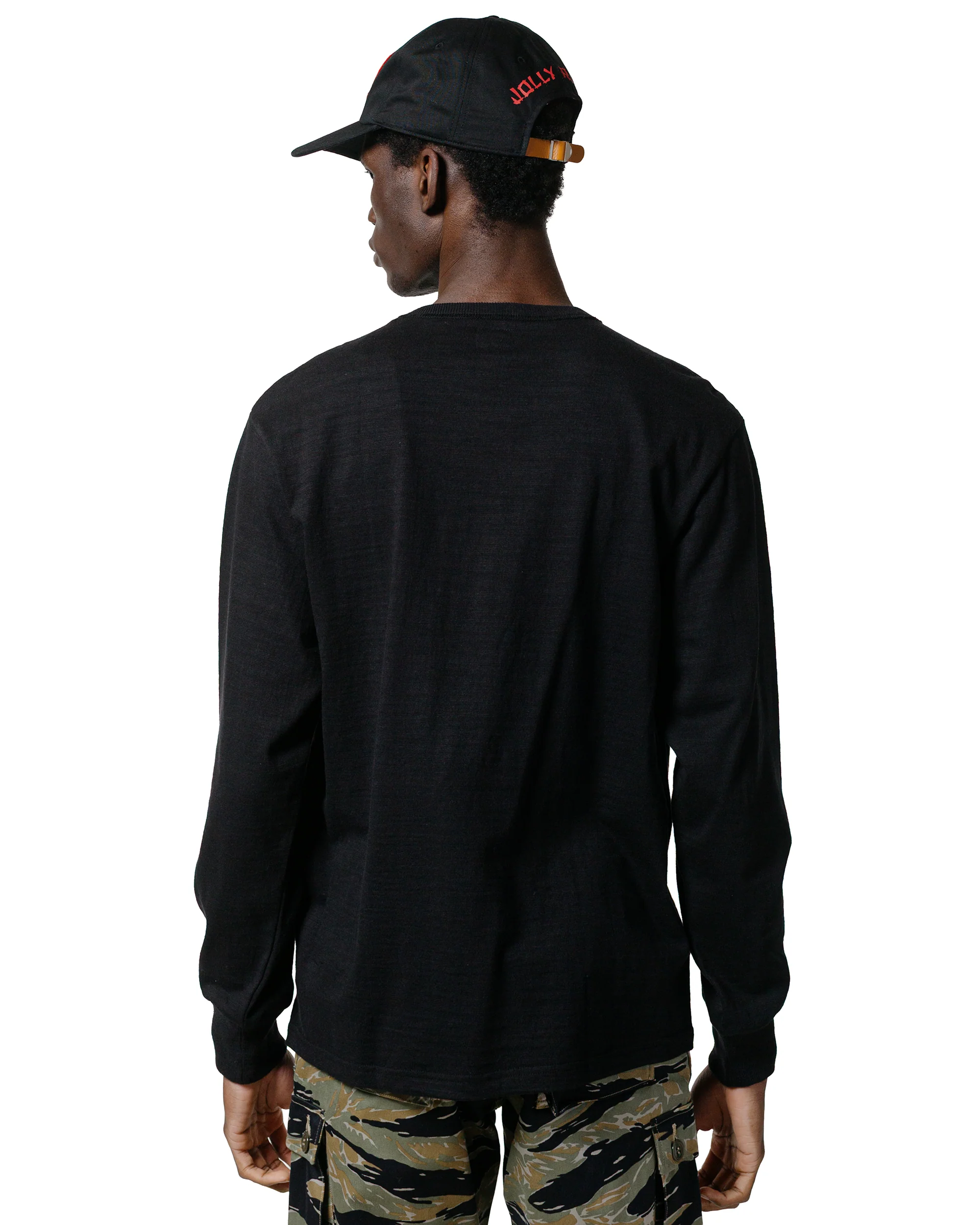The Real McCoy's MC21109 Athletic L/S T-Shirt / Loop-Wheel Black - Image 3