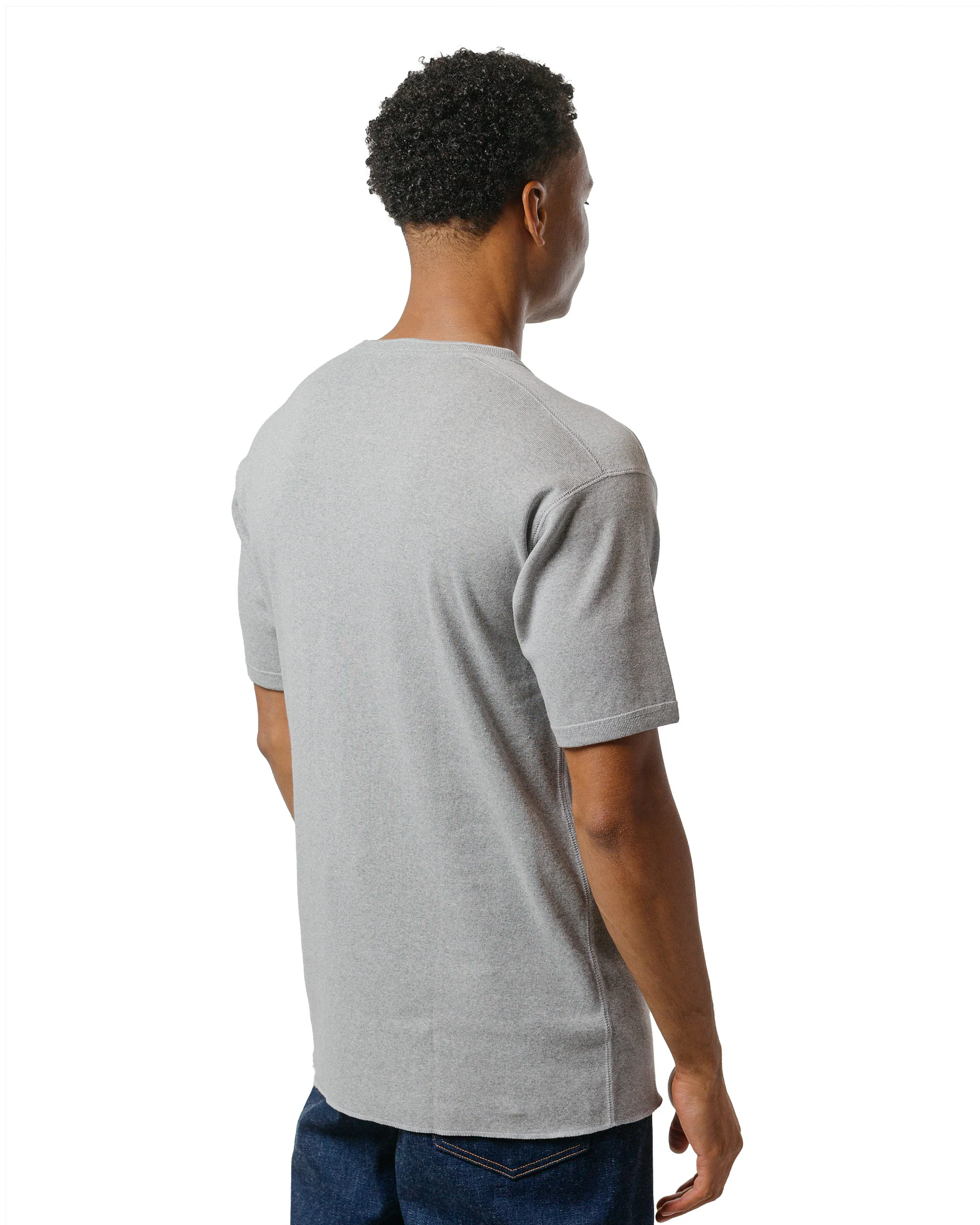 The Real McCoy's MC23022 Union Henley Undershirt S/S Medium Grey - Image 3