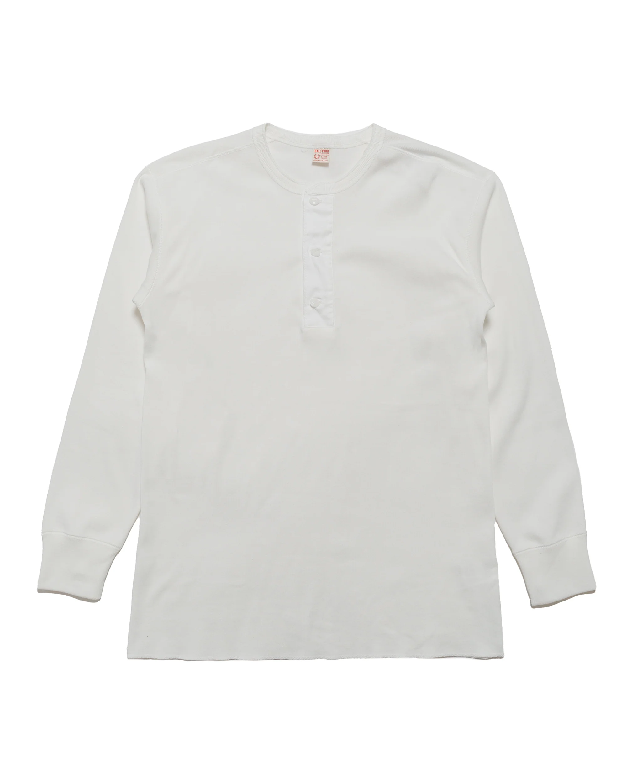 The Real McCoy's MC23111 Union Henley Undershirt L/S White