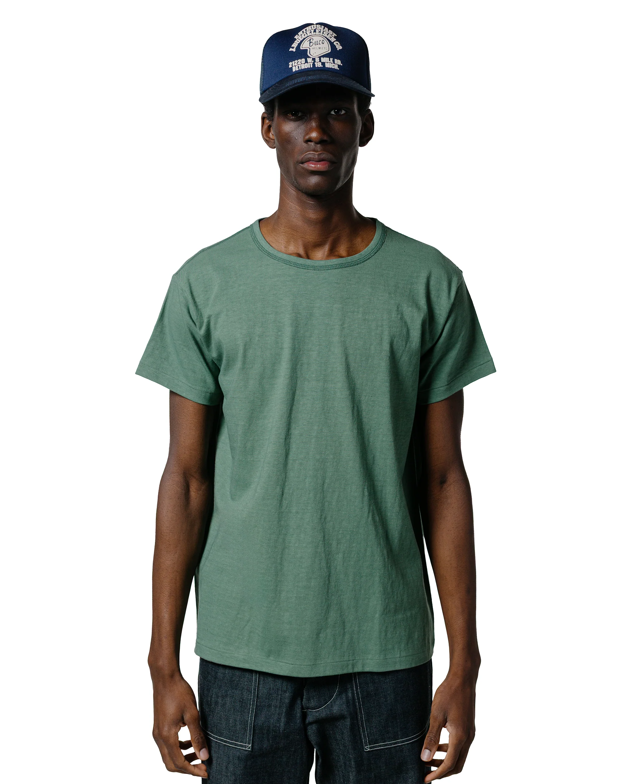 The Real McCoy's MC24014 Undershirt, Cotton, Summer Green - Image 2