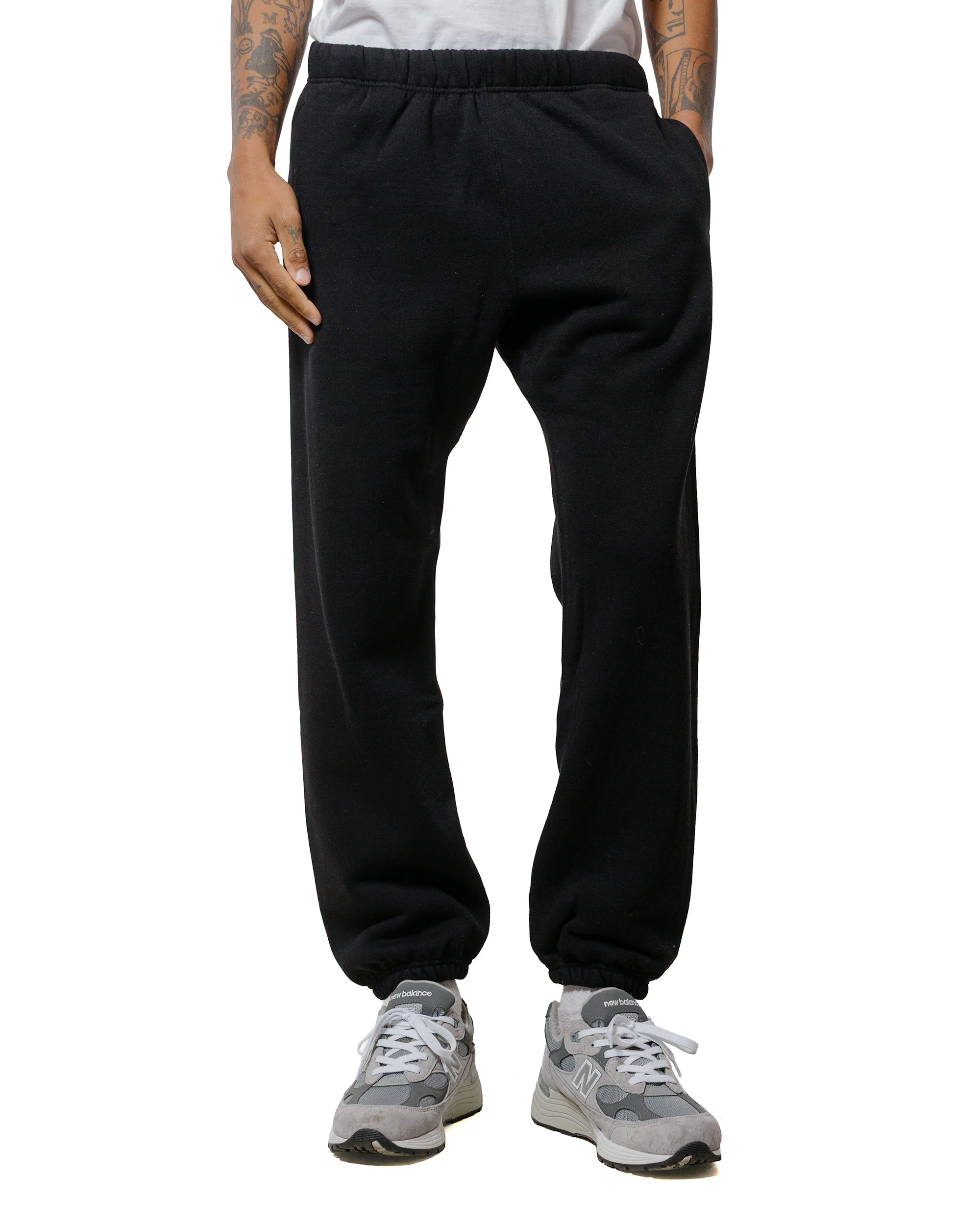 The Real McCoy's MC24116 10 Oz. Loopwheel Sweat Pants Black - Image 2