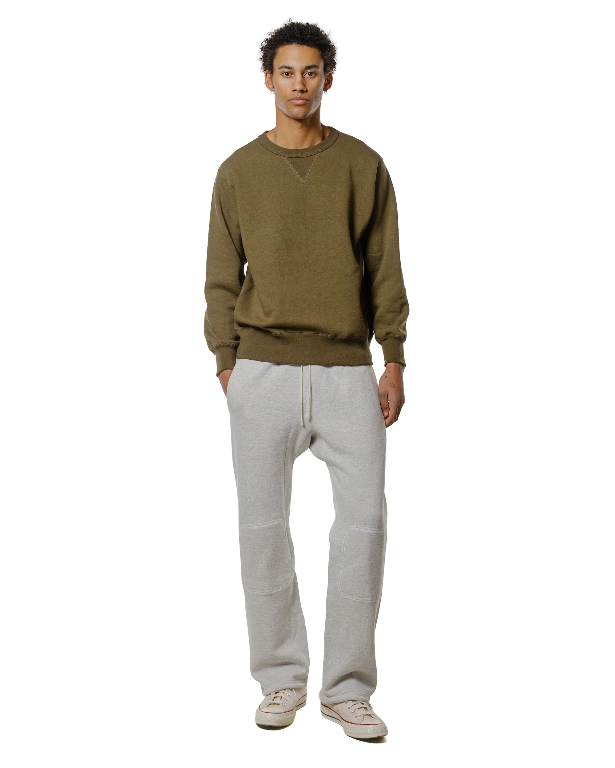 The Real McCoy's MC25114 U.S.N. Double-knee Sweatpants Snow Gray - Image 4