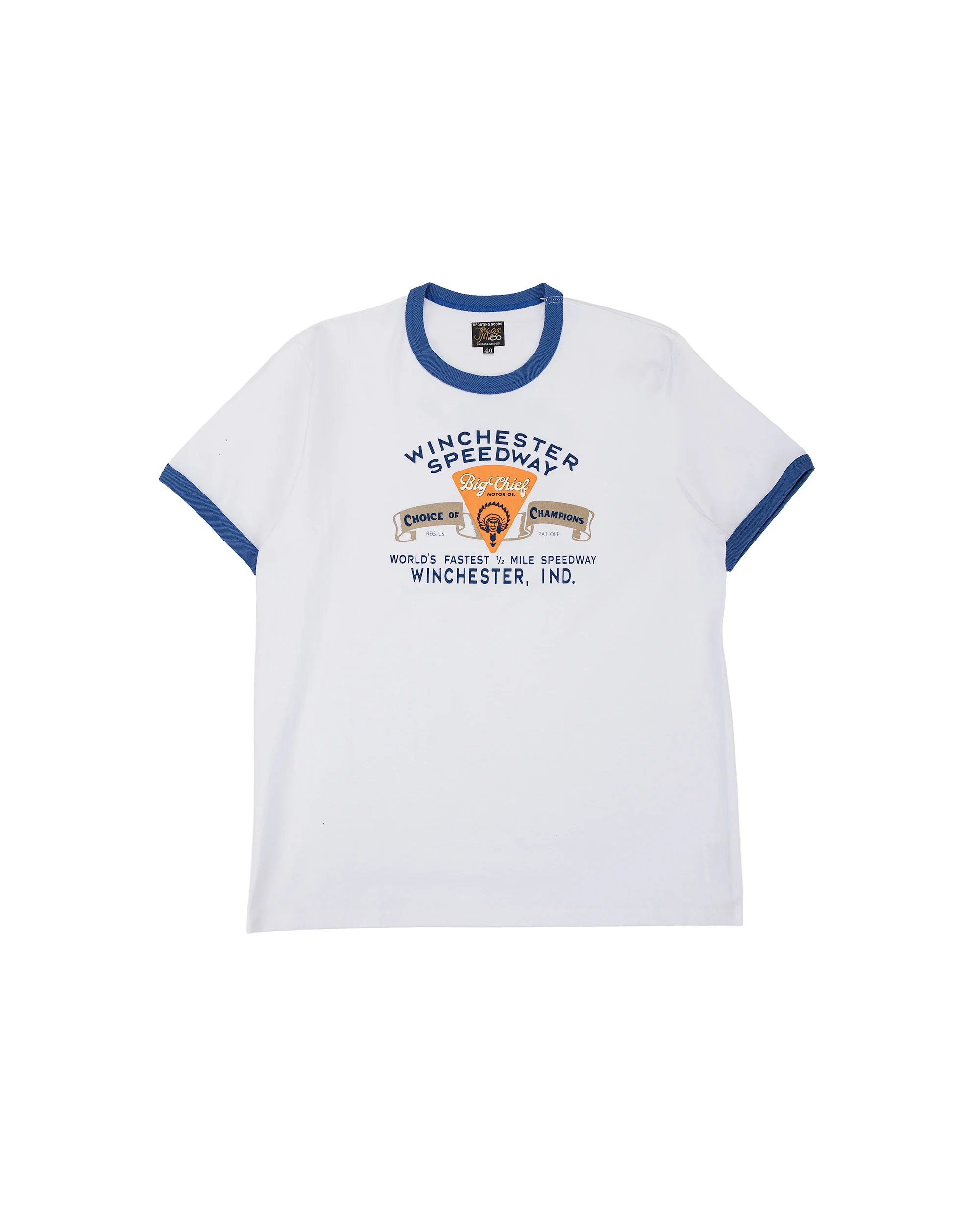 The Real McCoy's MC26027 Joe McCoy Tee / Big Chief White/Blue