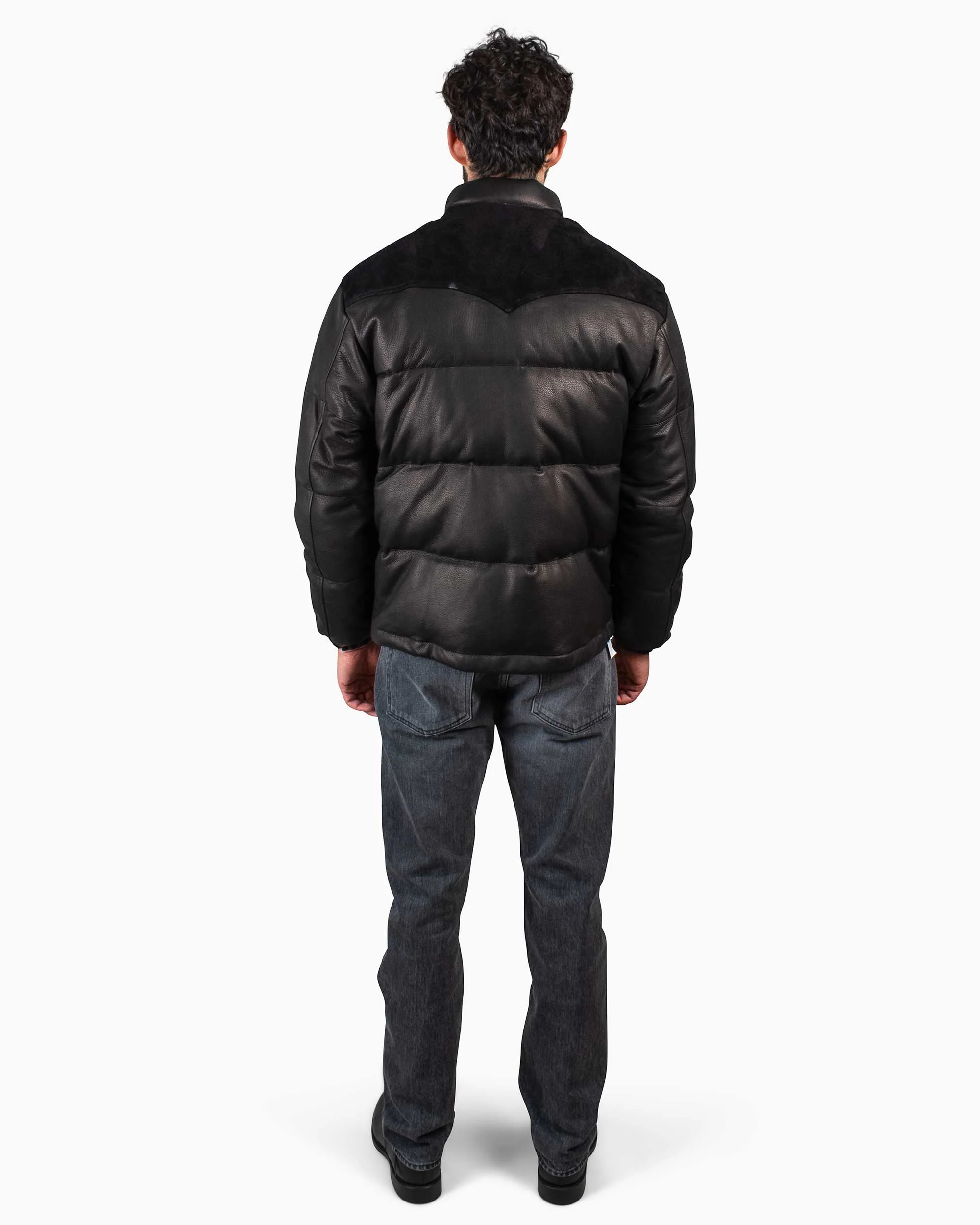 The Real McCoy's MJ20119 Deerskin Down Jacket (Black) - Image 3