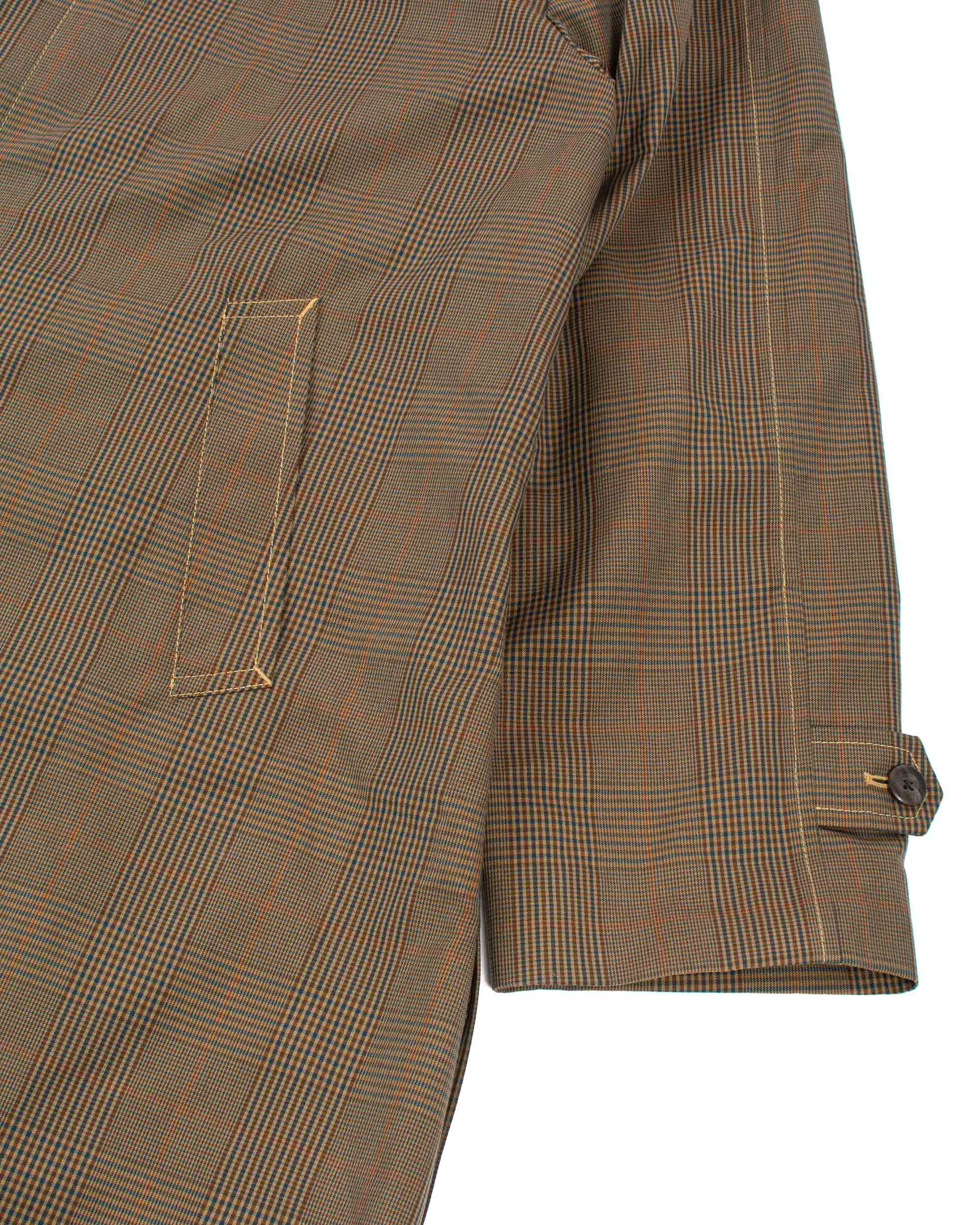 The Real McCoy's MJ22017 Plaid-Check Rain Weather Coat Brown - Image 6