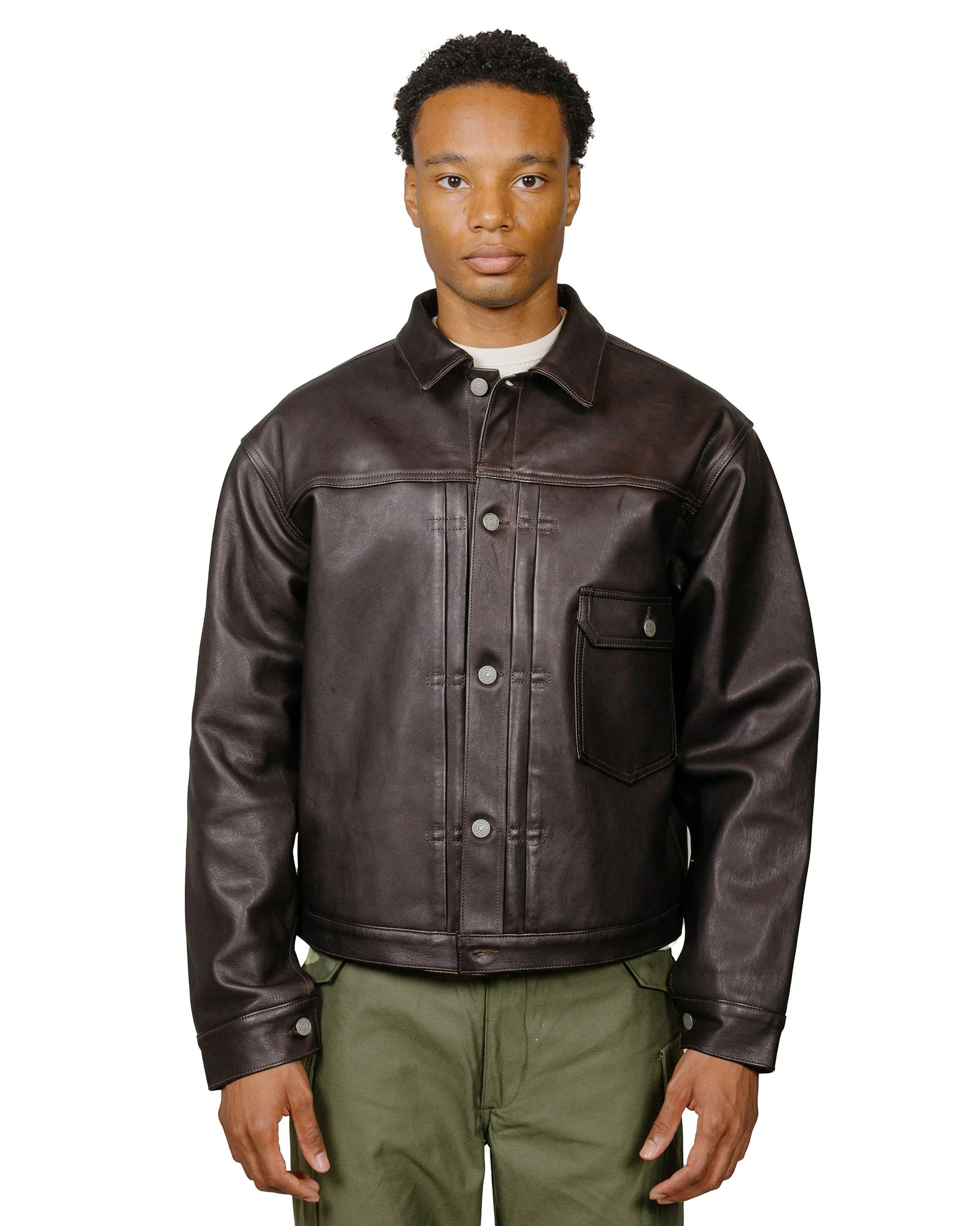 The Real McCoy's MJ23013 Type I Leather Jacket Black - Image 2