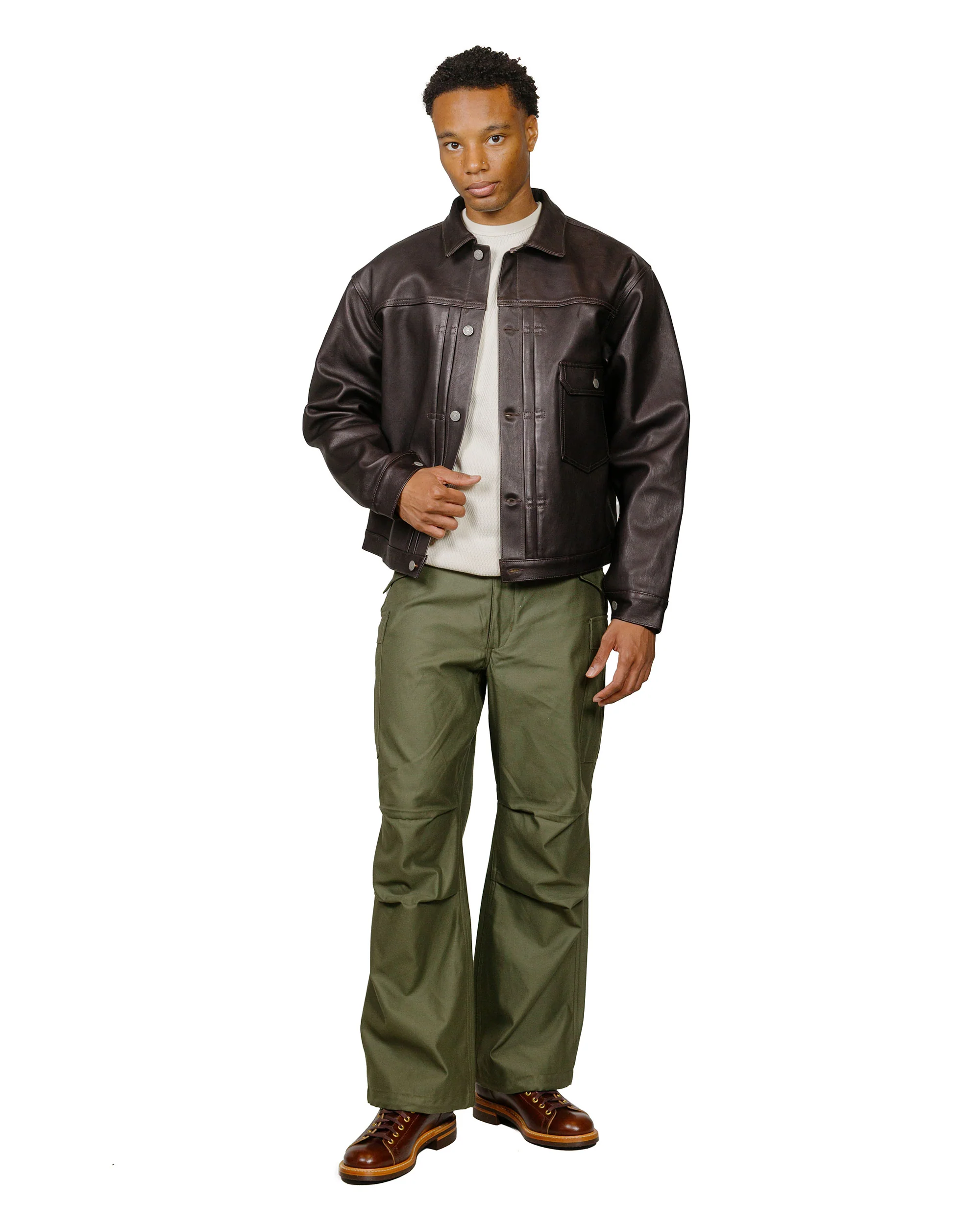 The Real McCoy's MJ23013 Type I Leather Jacket Black - Image 4