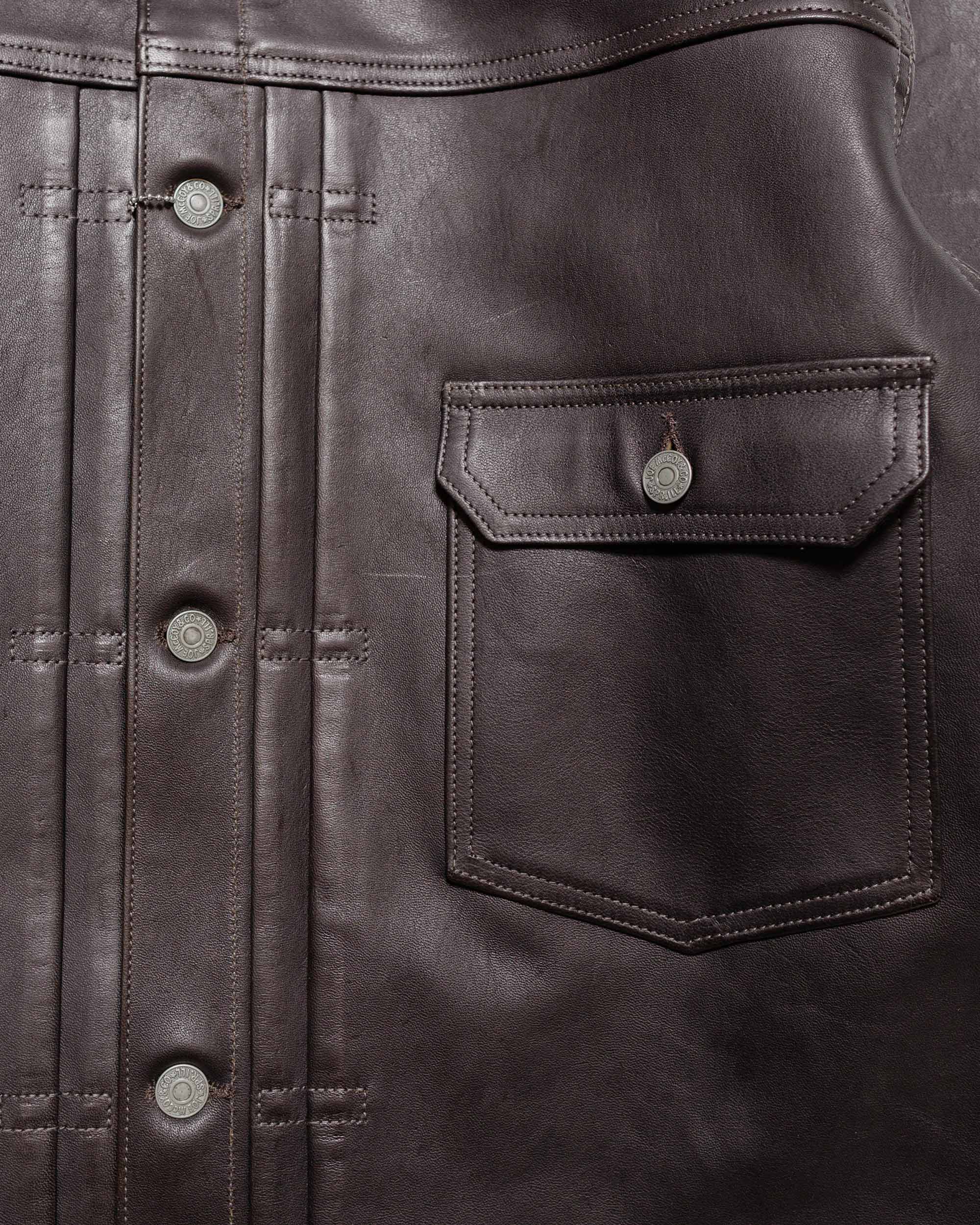The Real McCoy's MJ23013 Type I Leather Jacket Black - Image 5