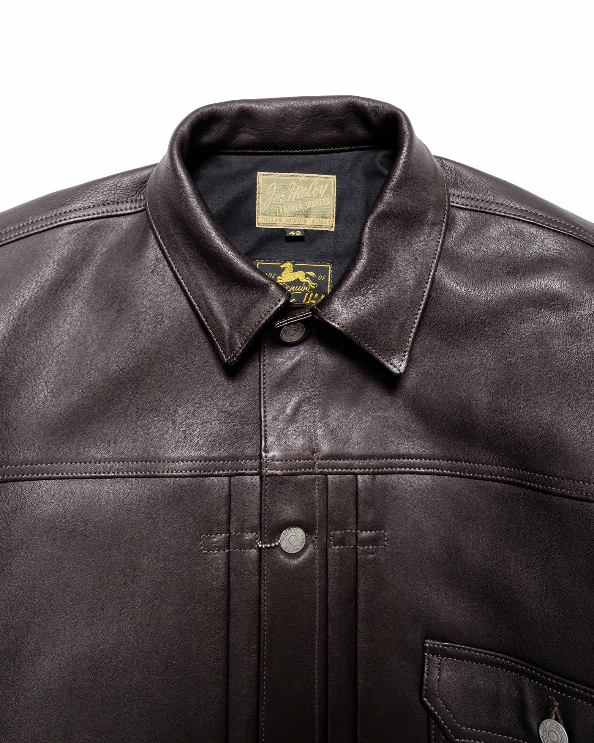 The Real McCoy's MJ23013 Type I Leather Jacket Black - Image 6