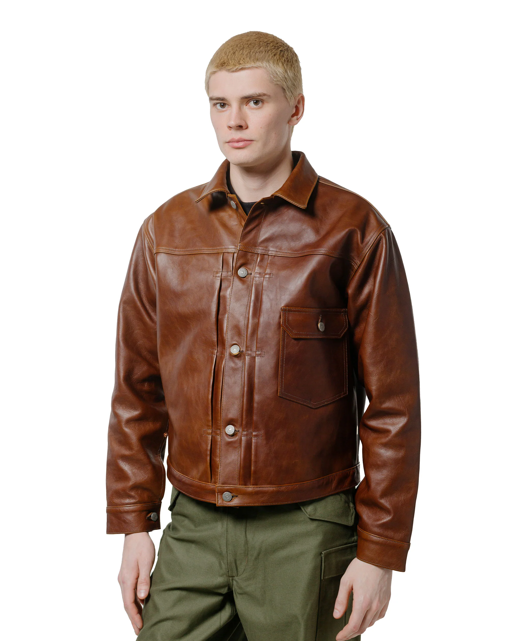 The Real McCoy's MJ23013 Type I Leather Jacket Brown - Image 2