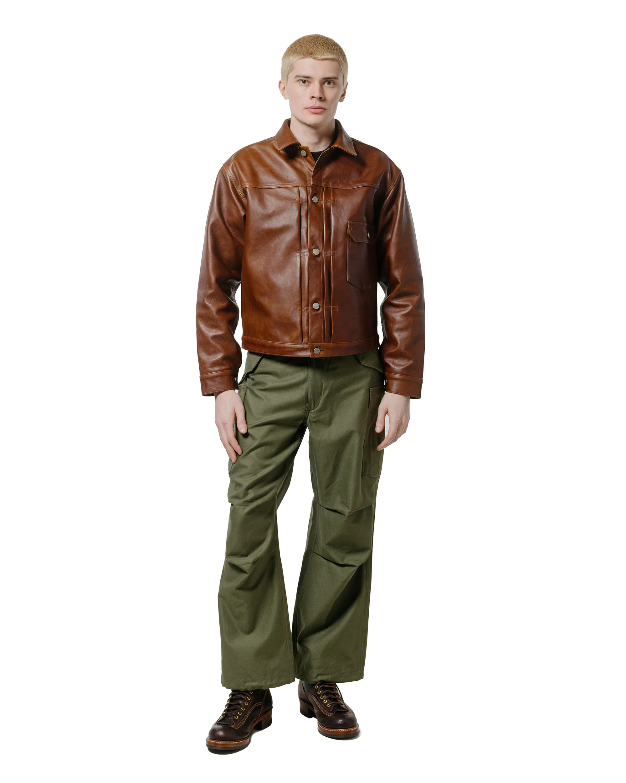 The Real McCoy's MJ23013 Type I Leather Jacket Brown - Image 4