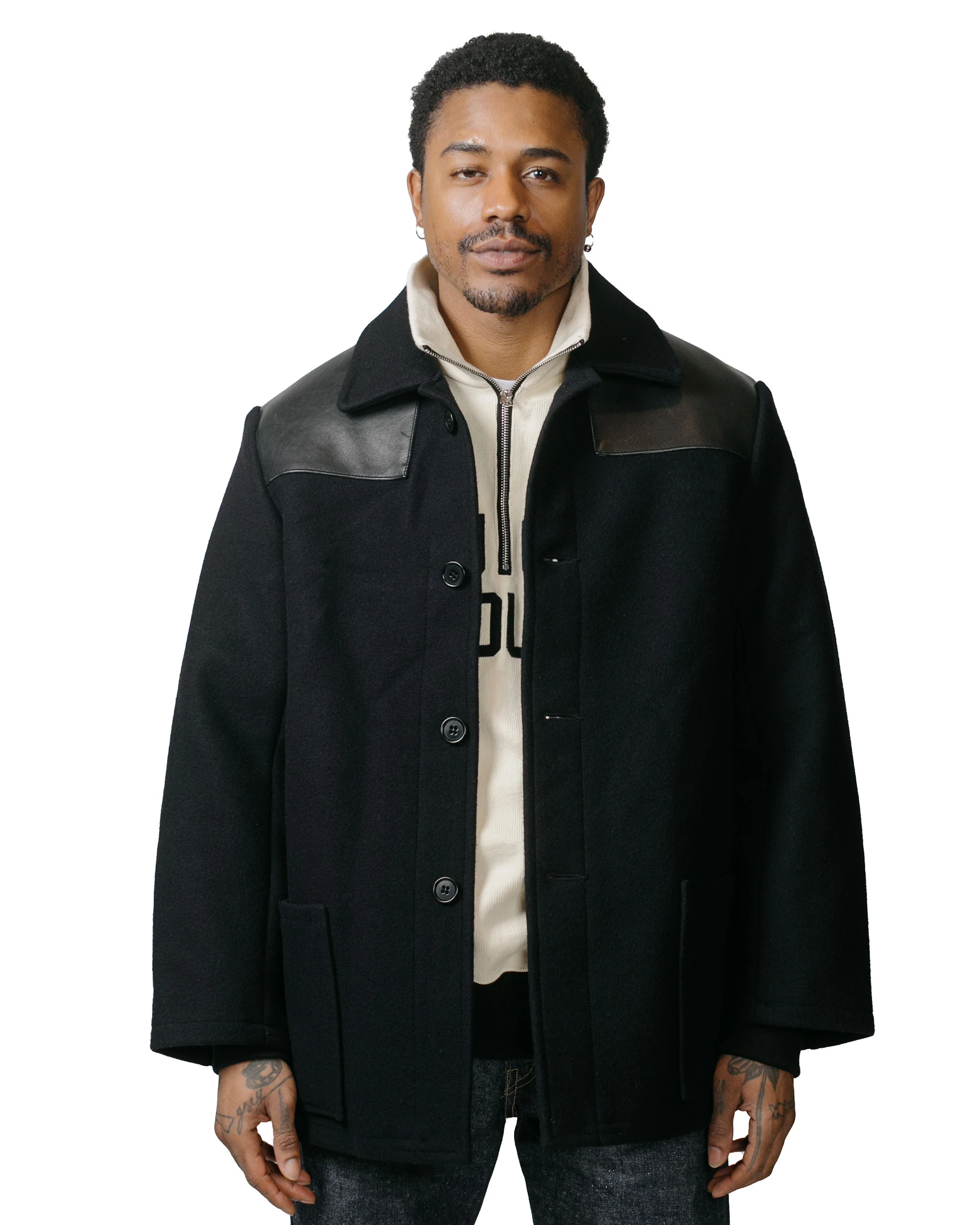 The Real McCoy's MJ23125 Wool Donkey Jacket Navy - Image 2
