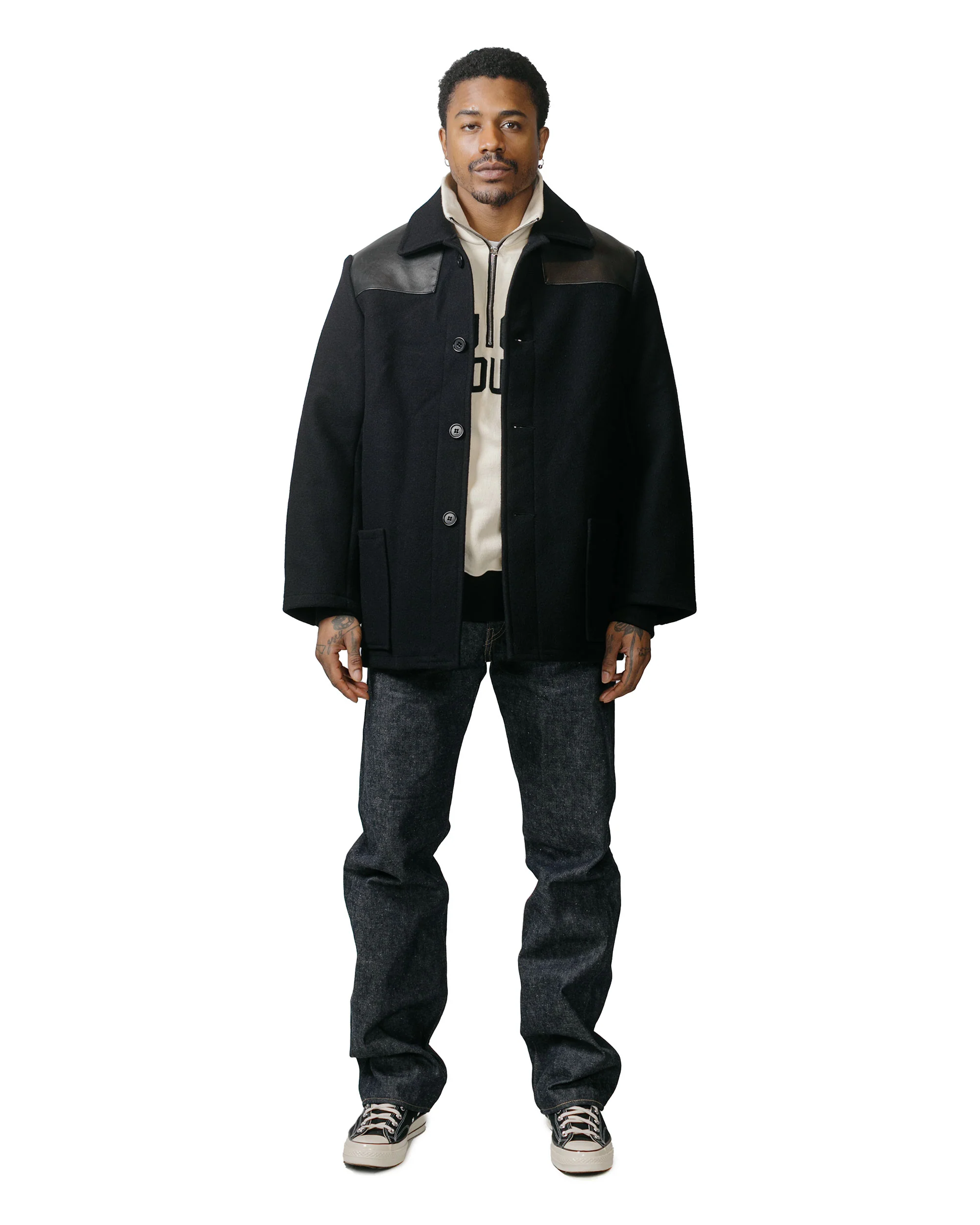 The Real McCoy's MJ23125 Wool Donkey Jacket Navy - Image 4