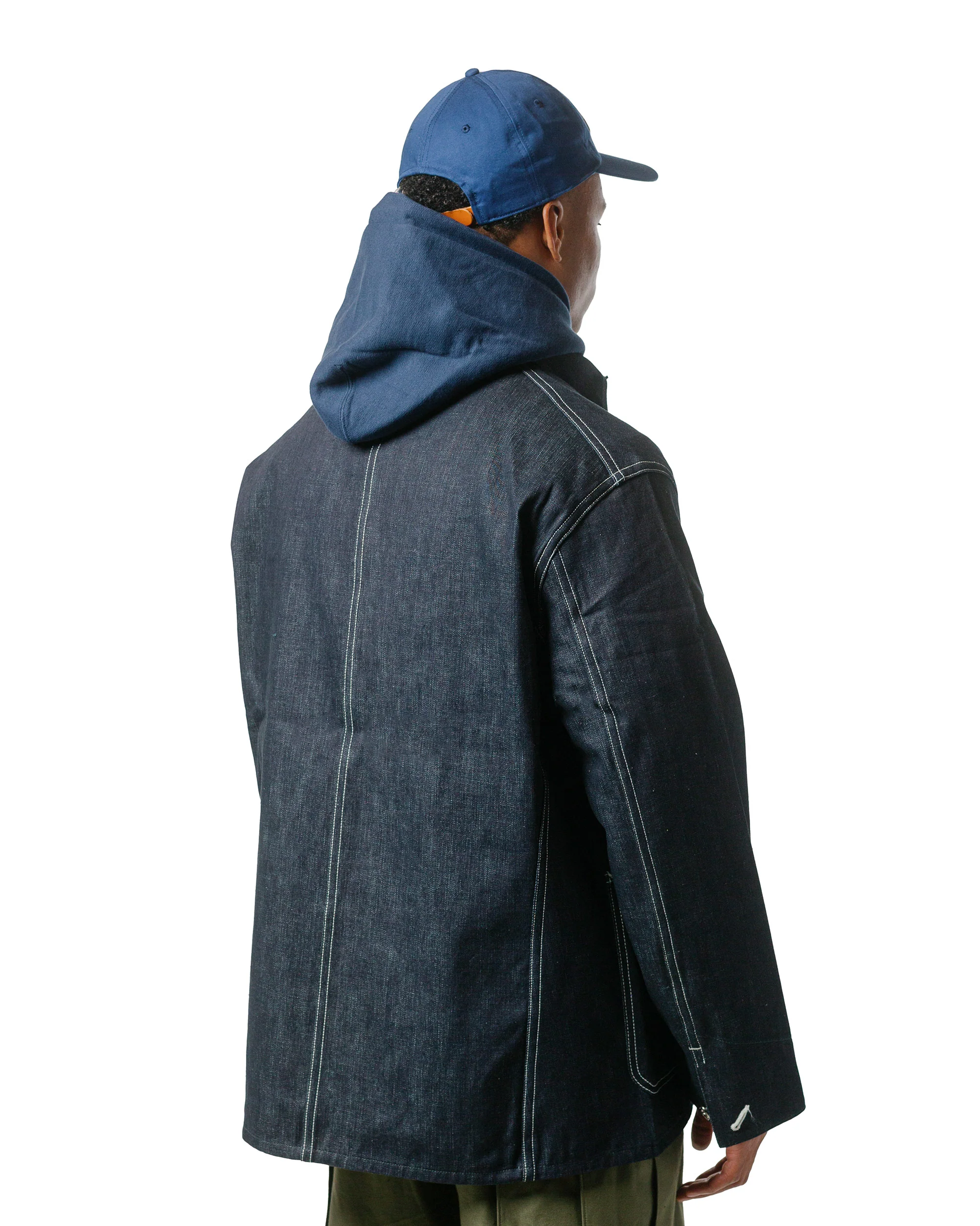 The Real McCoy's MJ24013 WWII Denim Chore Coat Indigo - Image 3