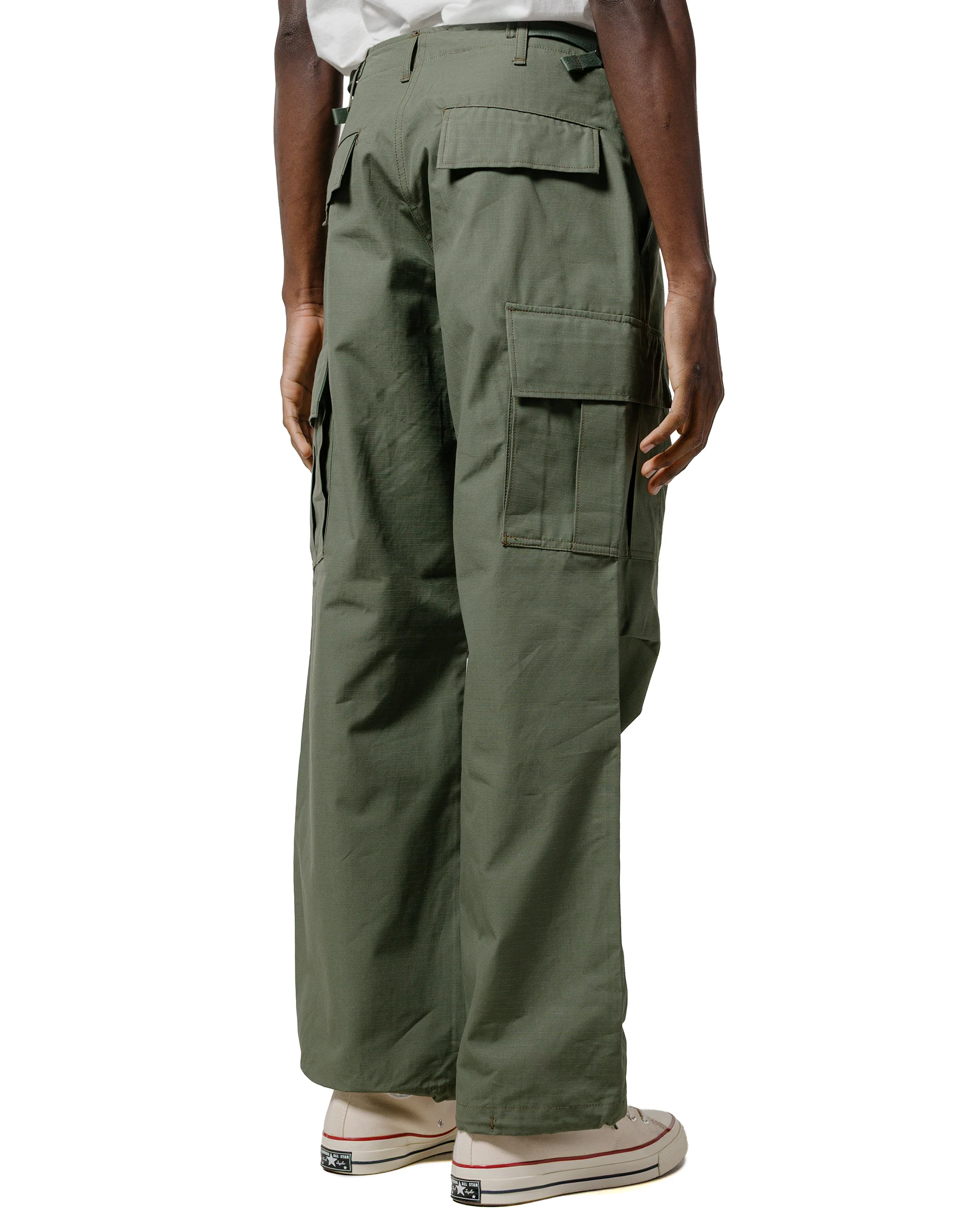 The Real McCoy's MP25001 Trouser, Man's, Cotton Rip-Stop Poplin Olive - Image 3