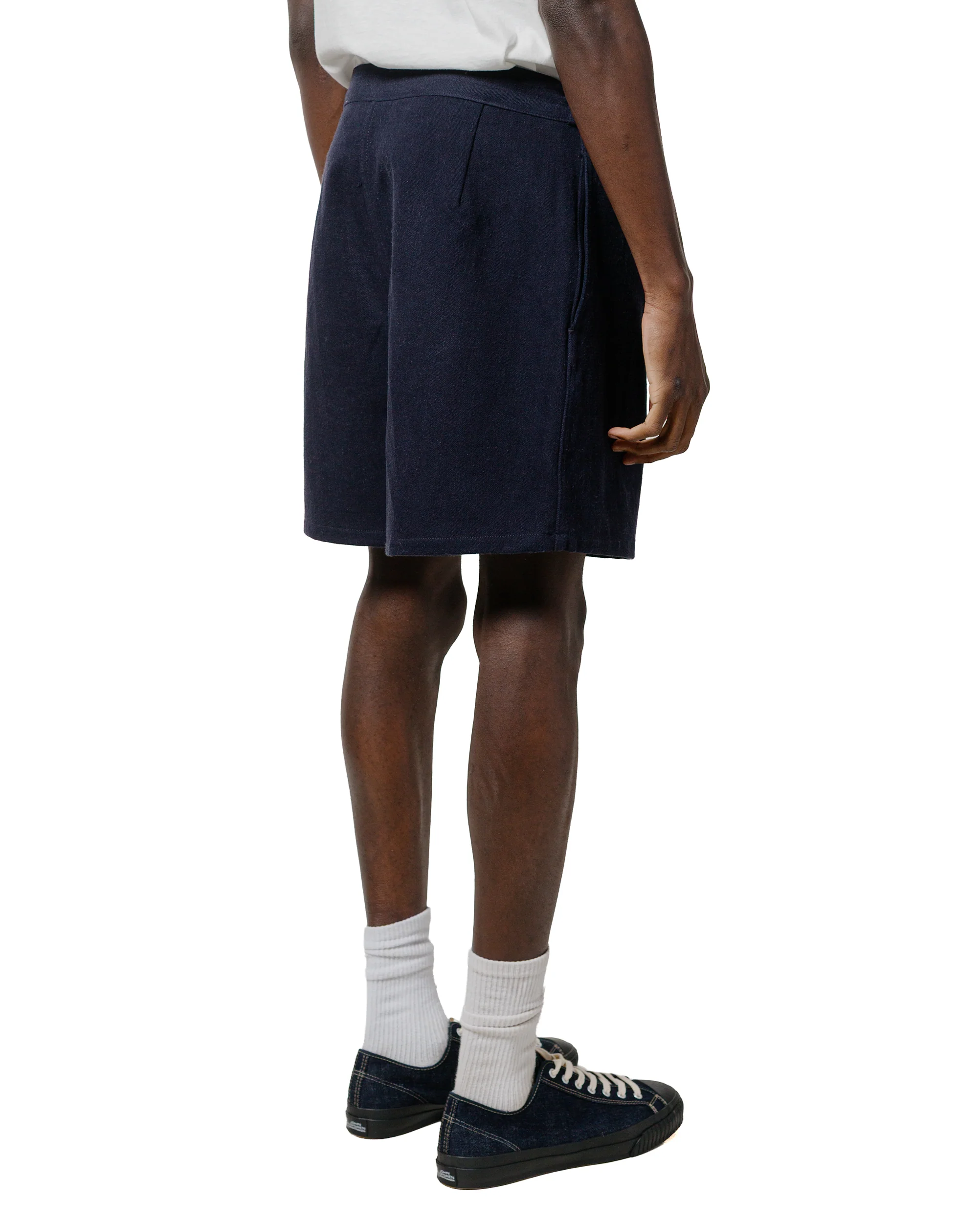 The Real McCoy's MP25014 Belted Shorts / Cotton-Hemp Navy - Image 3