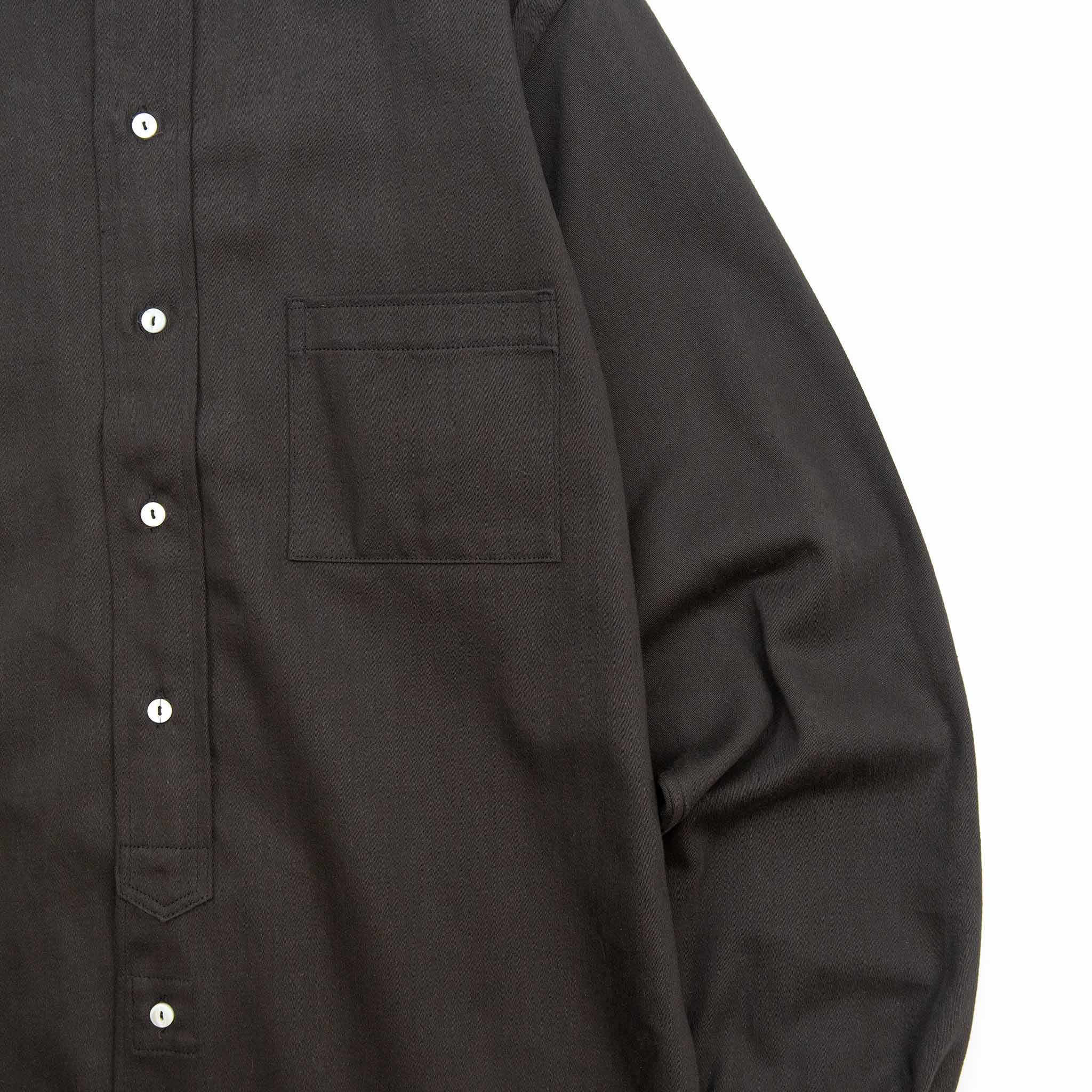 The Real McCoy's MS20107 Double Diamond Band Collar Sateen Shirt Black - Image 4