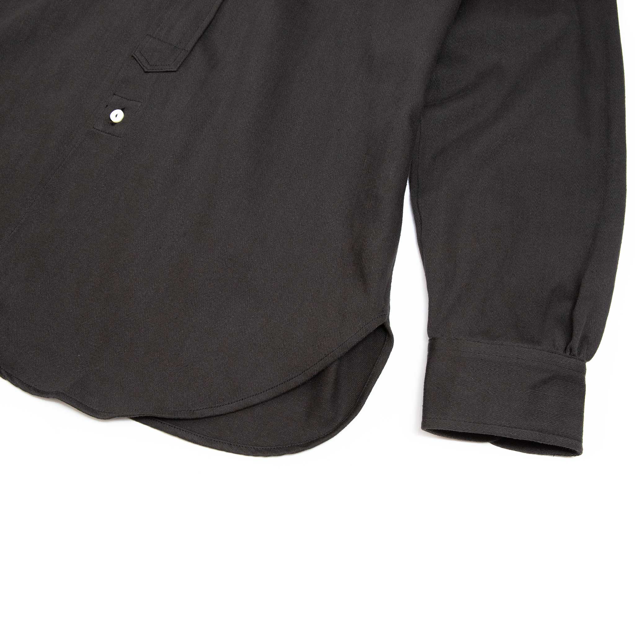 The Real McCoy's MS20107 Double Diamond Band Collar Sateen Shirt Black - Image 5