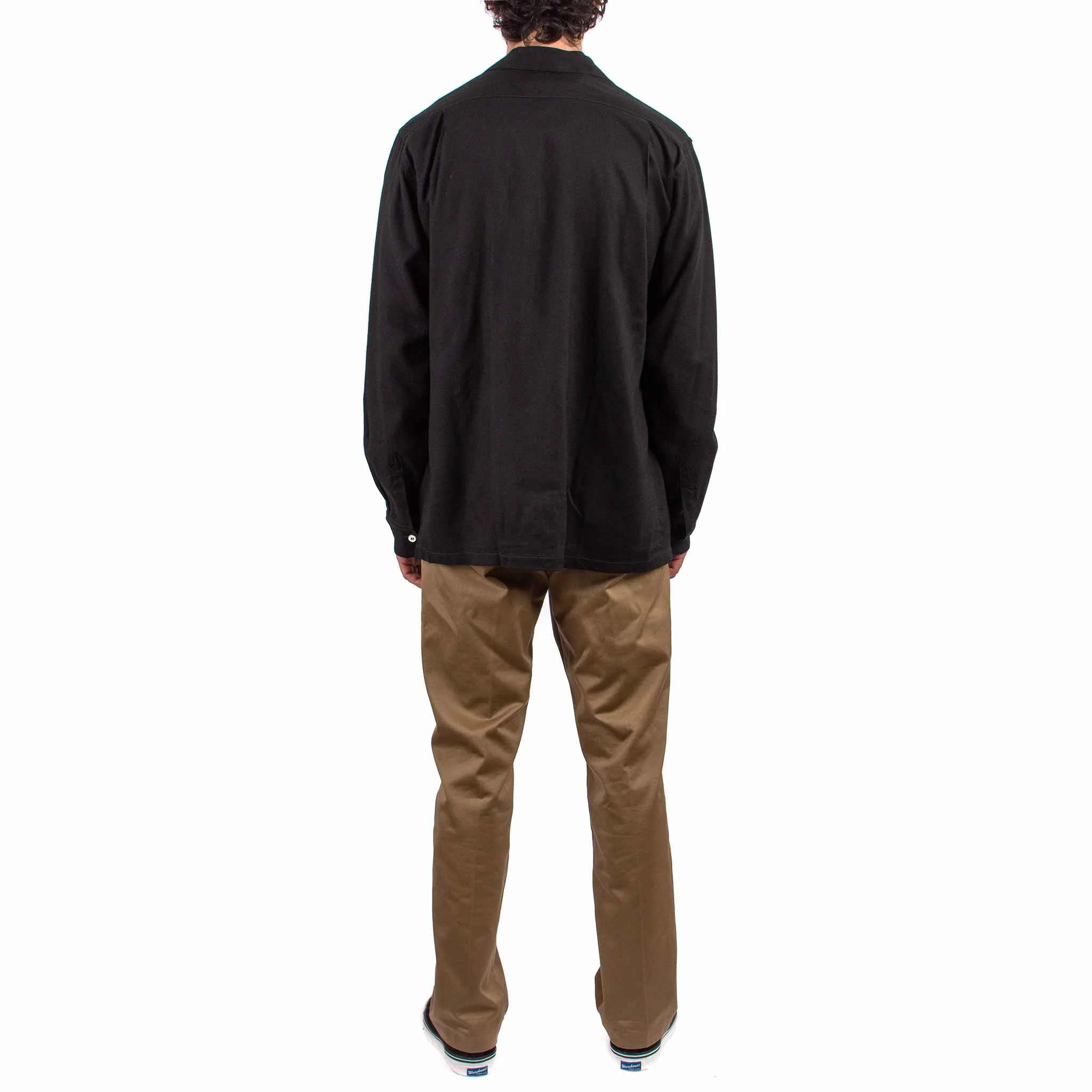 The Real McCoy's MS21009 Open Collar Rayon Shirt Black - Image 3