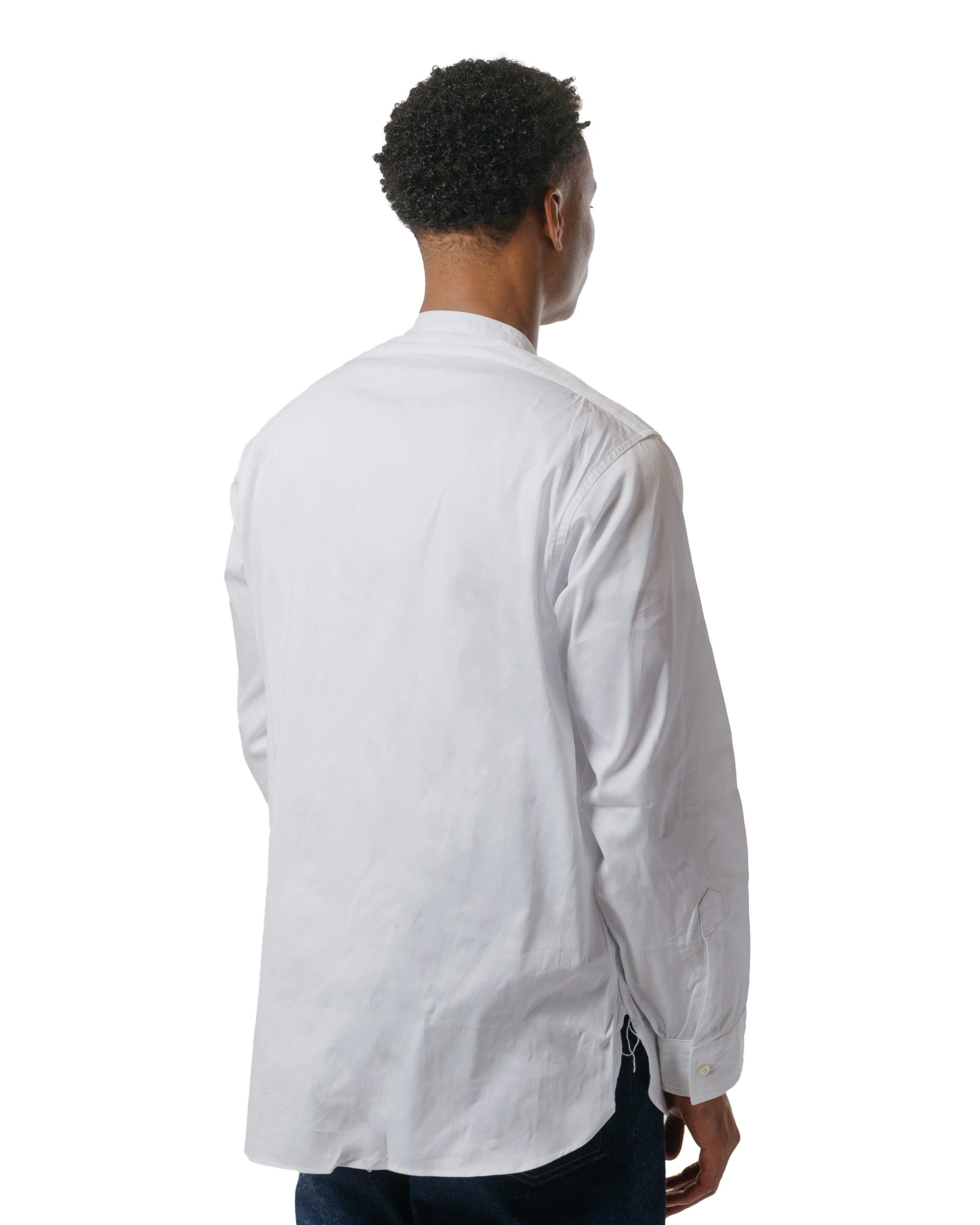 The Real McCoy's MS24103 Double Diamond Band Collar Shirt White - Image 3