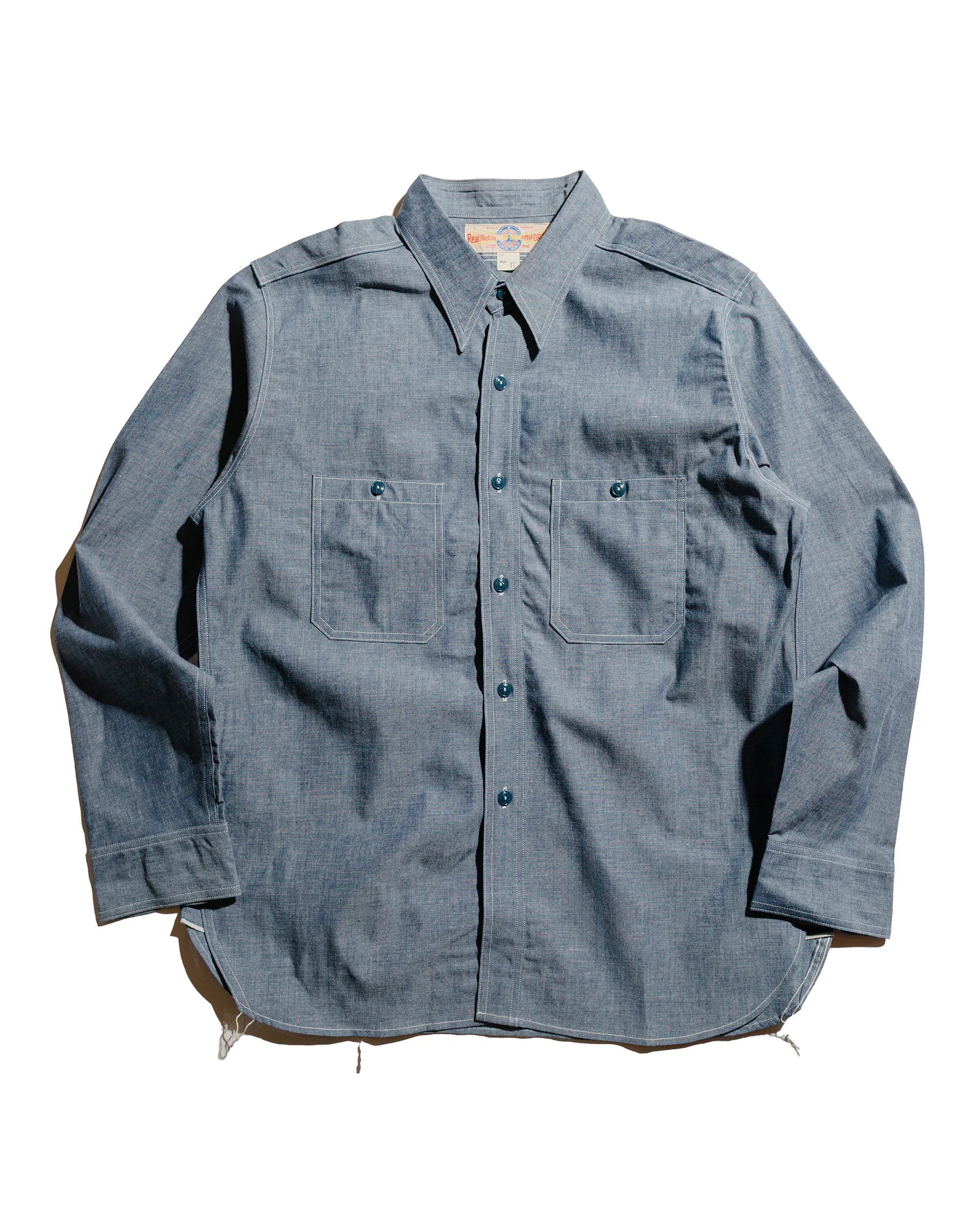 The Real McCoy's MS25003 U.S. Navy Chambray Shirt L/S (Modify) Light Blue