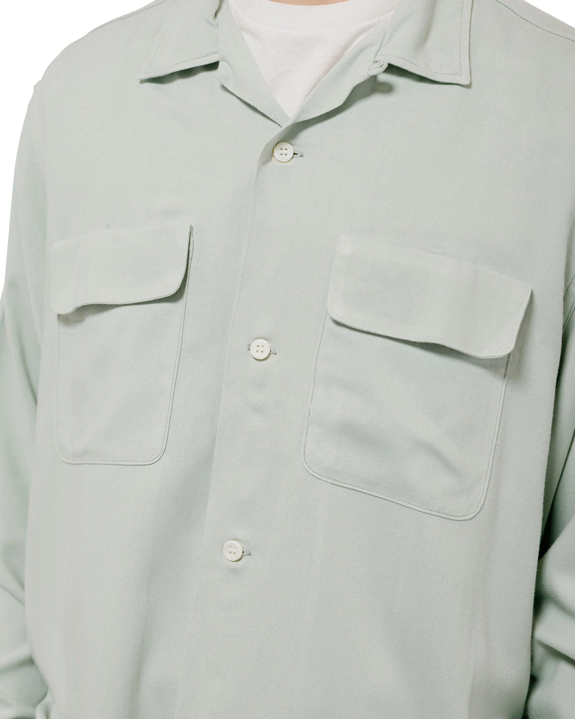 The Real McCoy's MS26008 Open Collar Rayon Shirt Mint - Image 3