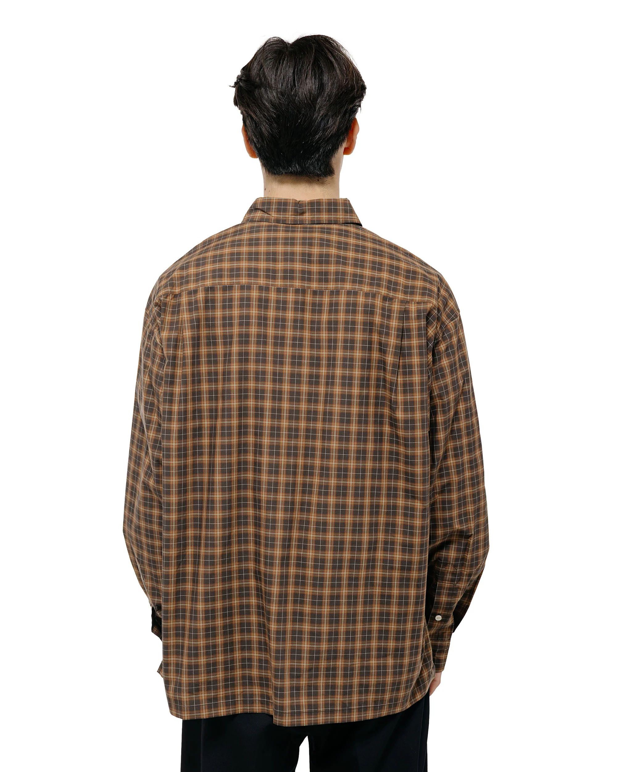 TTT MSW Regular Collar Shirt Brown Check - Image 4