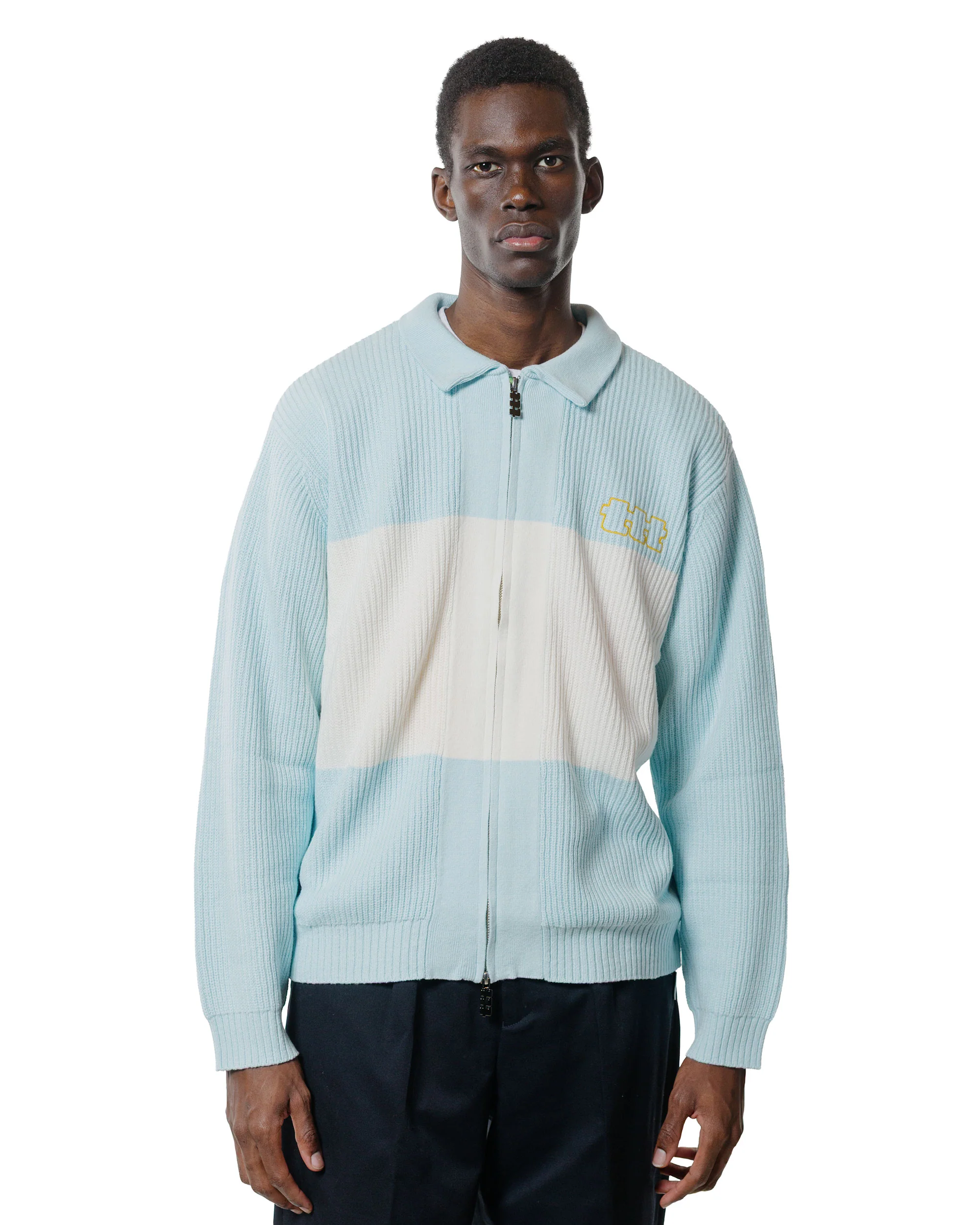 TTT MSW Zip Knit Polo Blue - Image 2