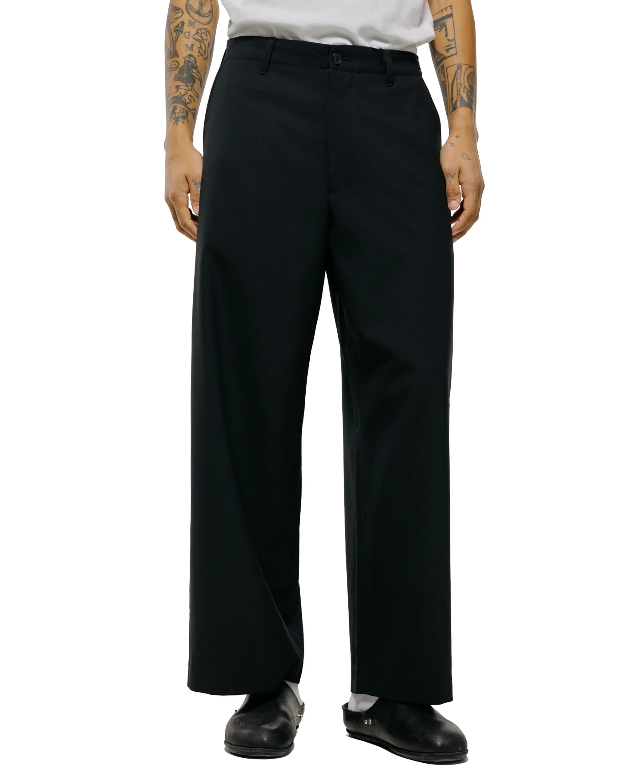 Universal Products Summer Wool Wide Trousers Black - Image 2