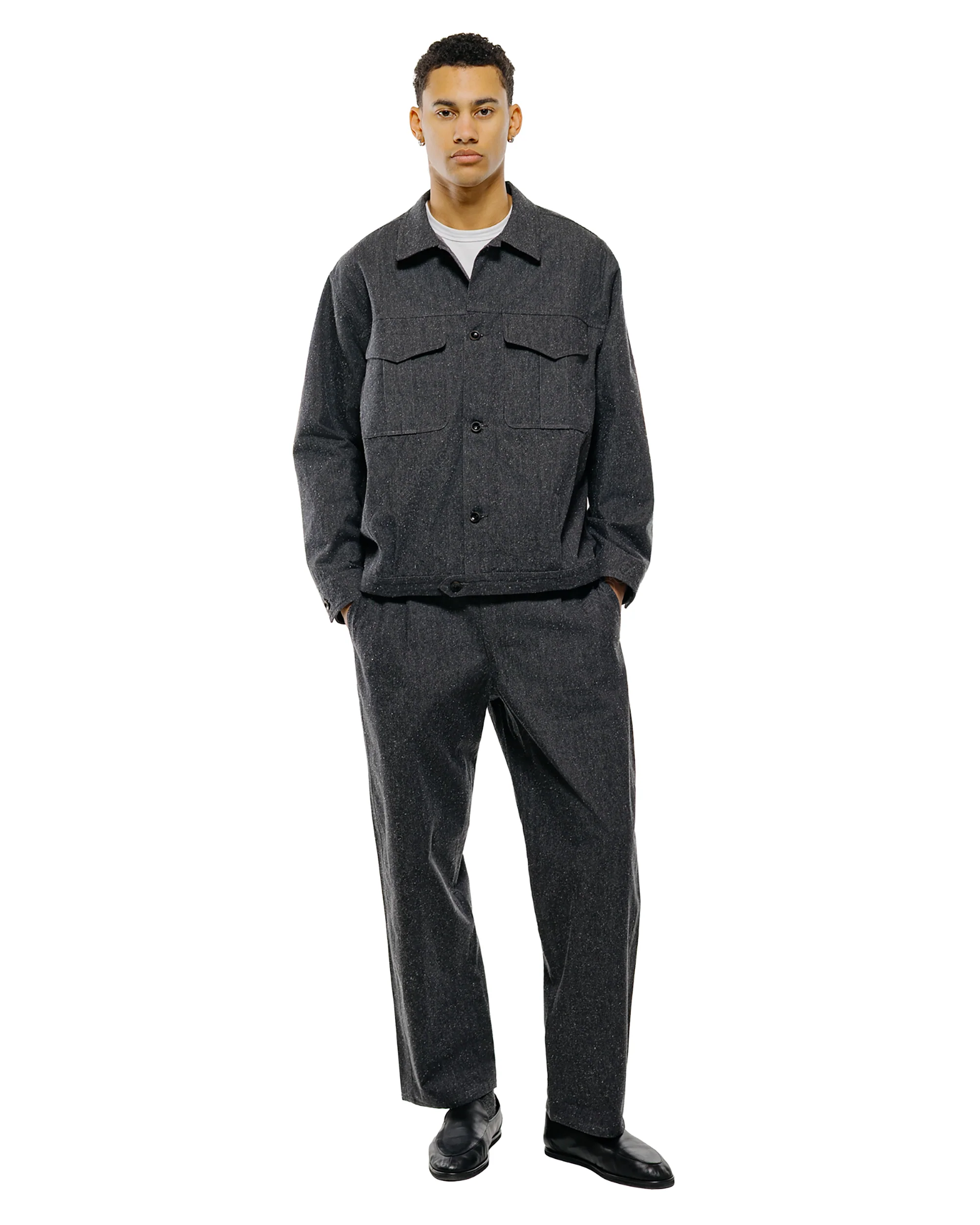 Wanze Easy Trouser Cotton Silk Chambray Black - Image 4