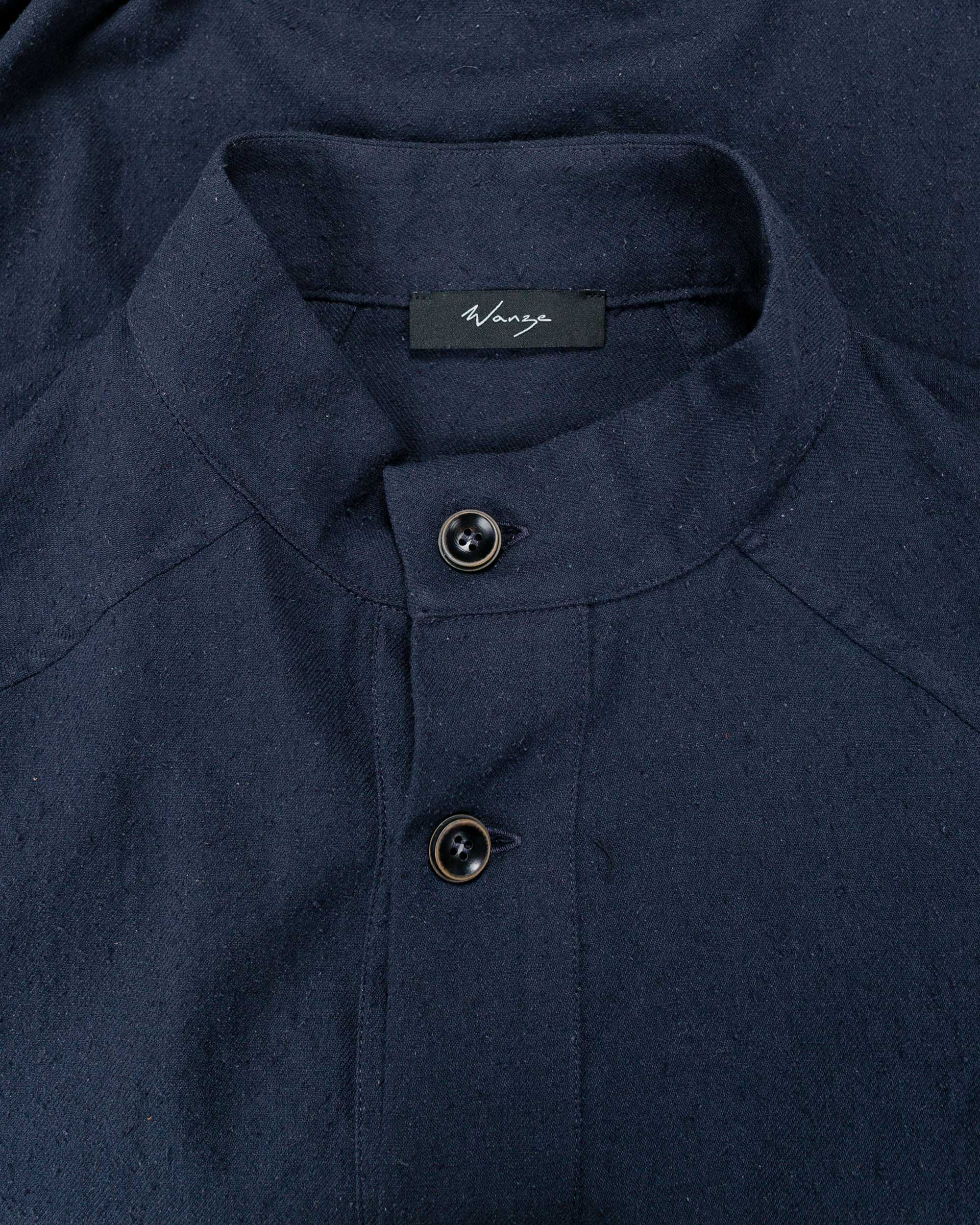 Wanze Work Smock Raw Cotton Silk Navy - Image 5