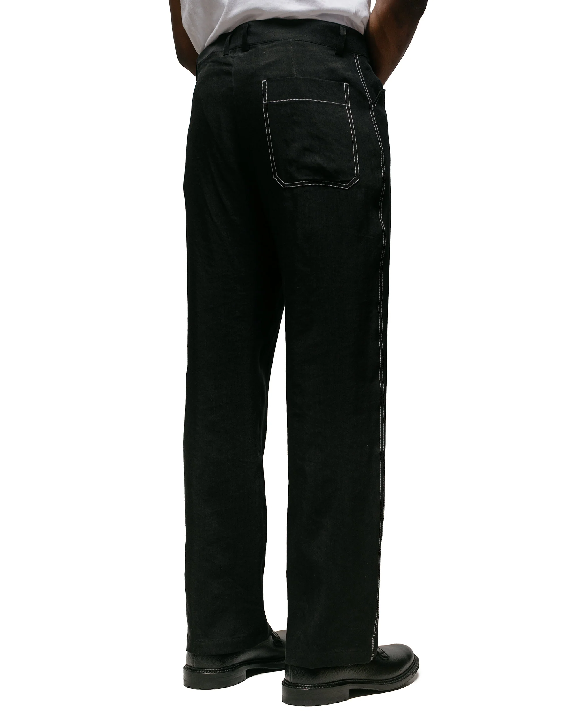 Wanze Work Trouser Linen Viscose Black - Image 3